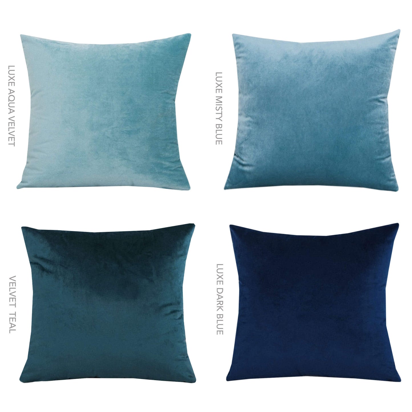 Coussin Luxe en Velours - Bleu Brumeux