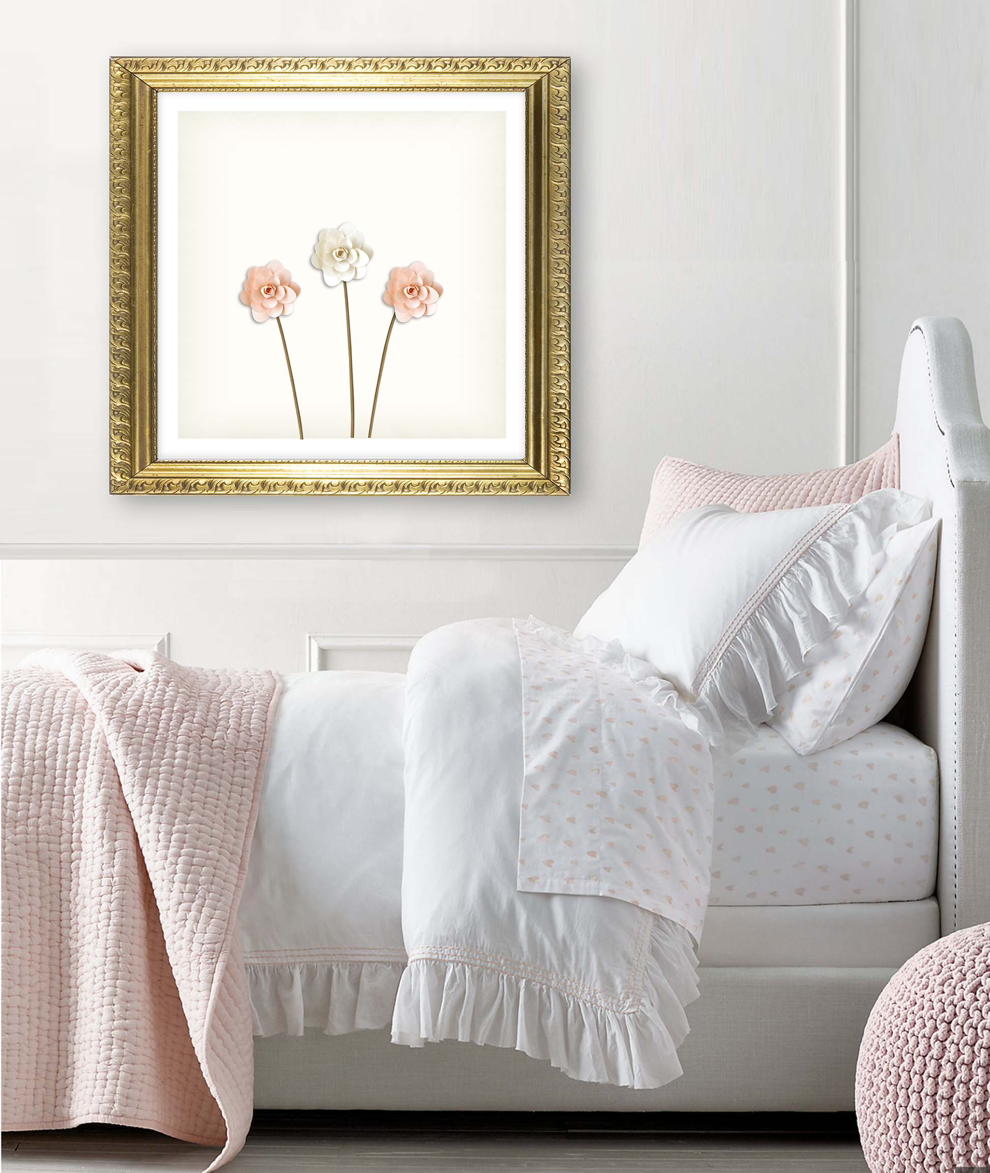 Lovely 3D Rose Art Print - Jasmine and Jade Interiors