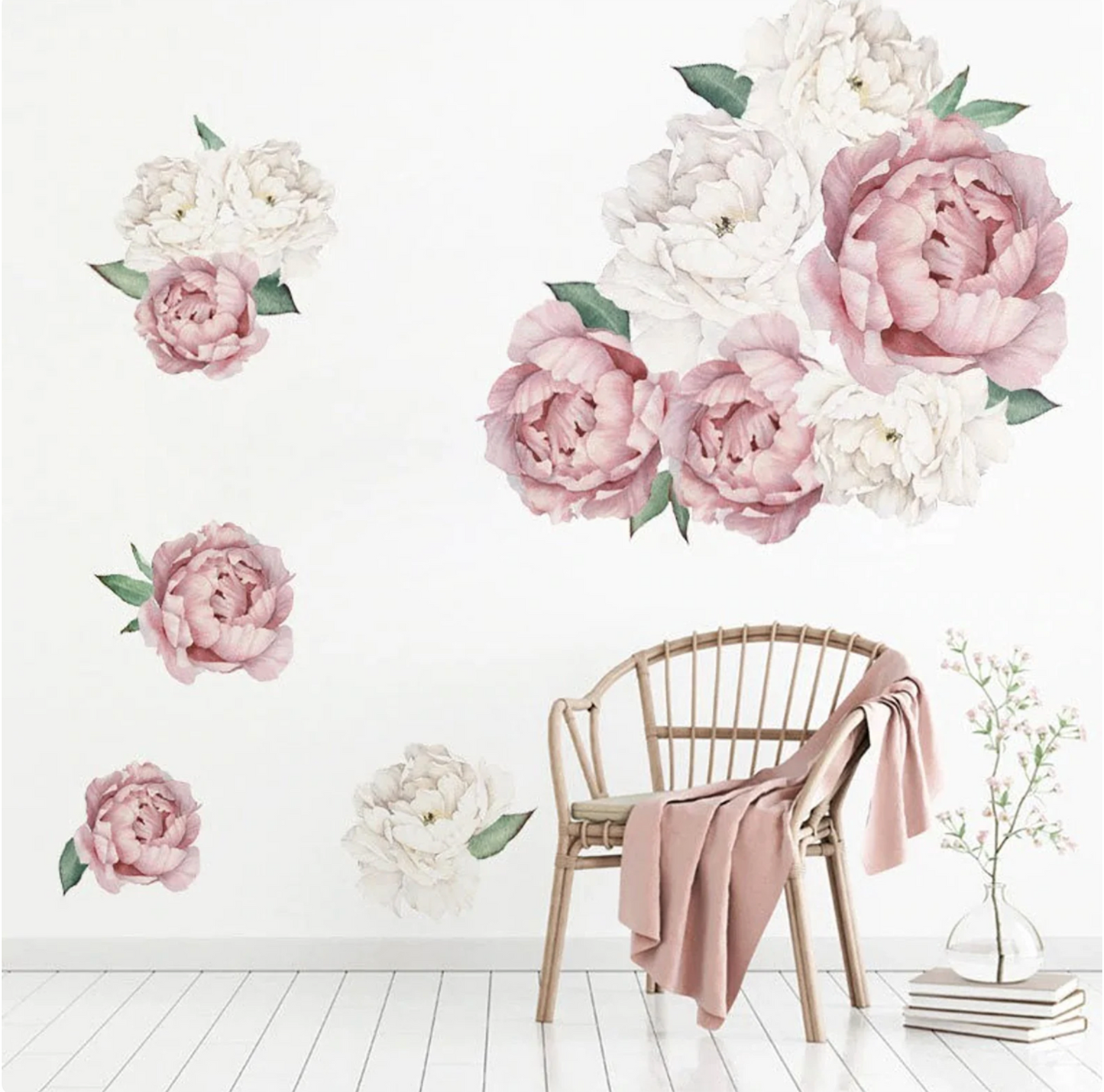 Peony Flower Wall Decals - 2 Colours - Jasmine and Jade Interiors