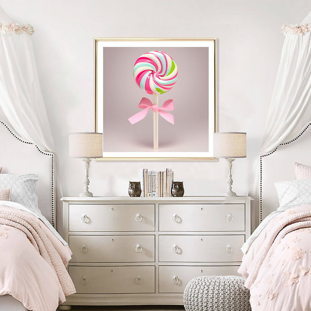 Priontáil Ealaíne Stripey Lollipop