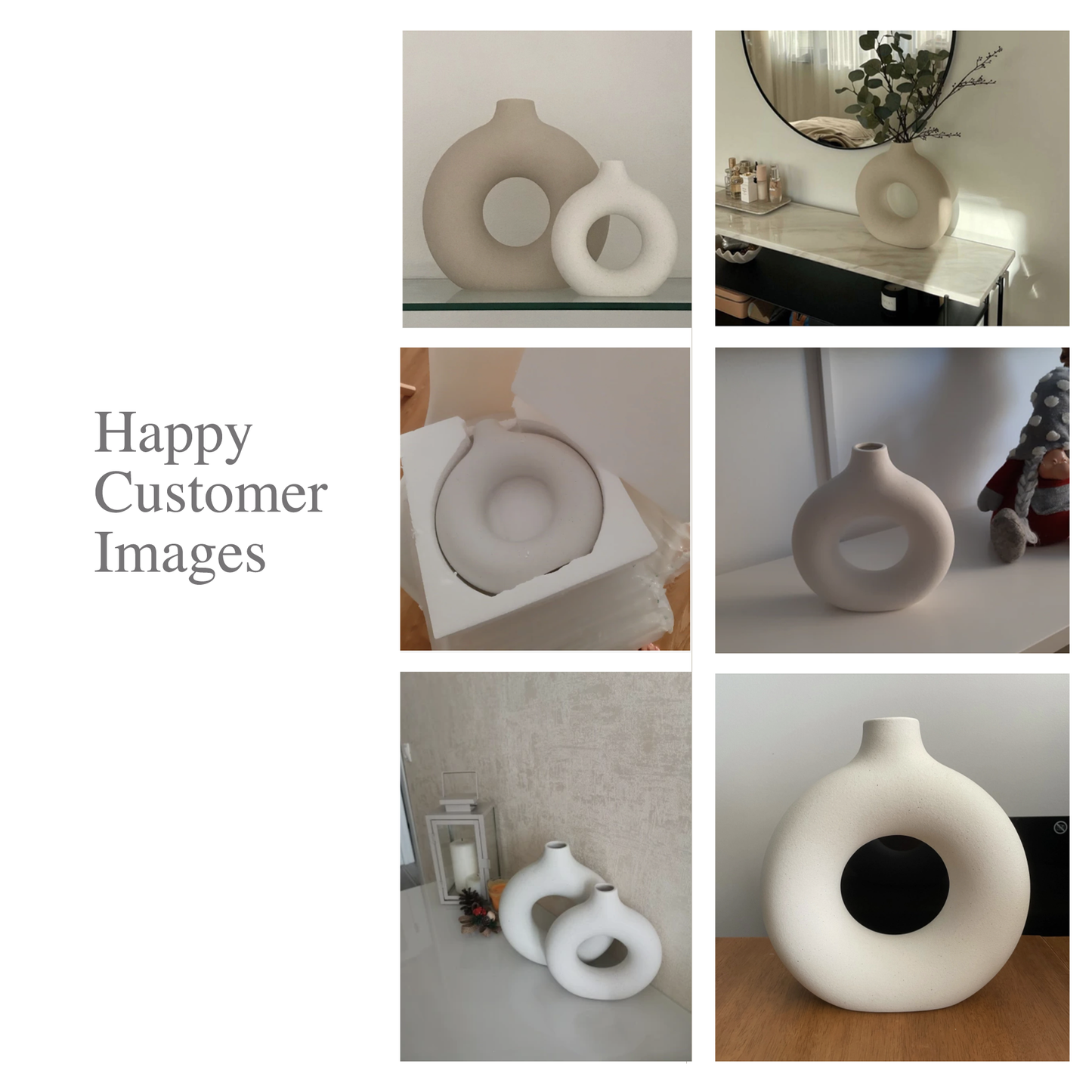 Ceramic Donut Vases - Jasmine and Jade Interiors