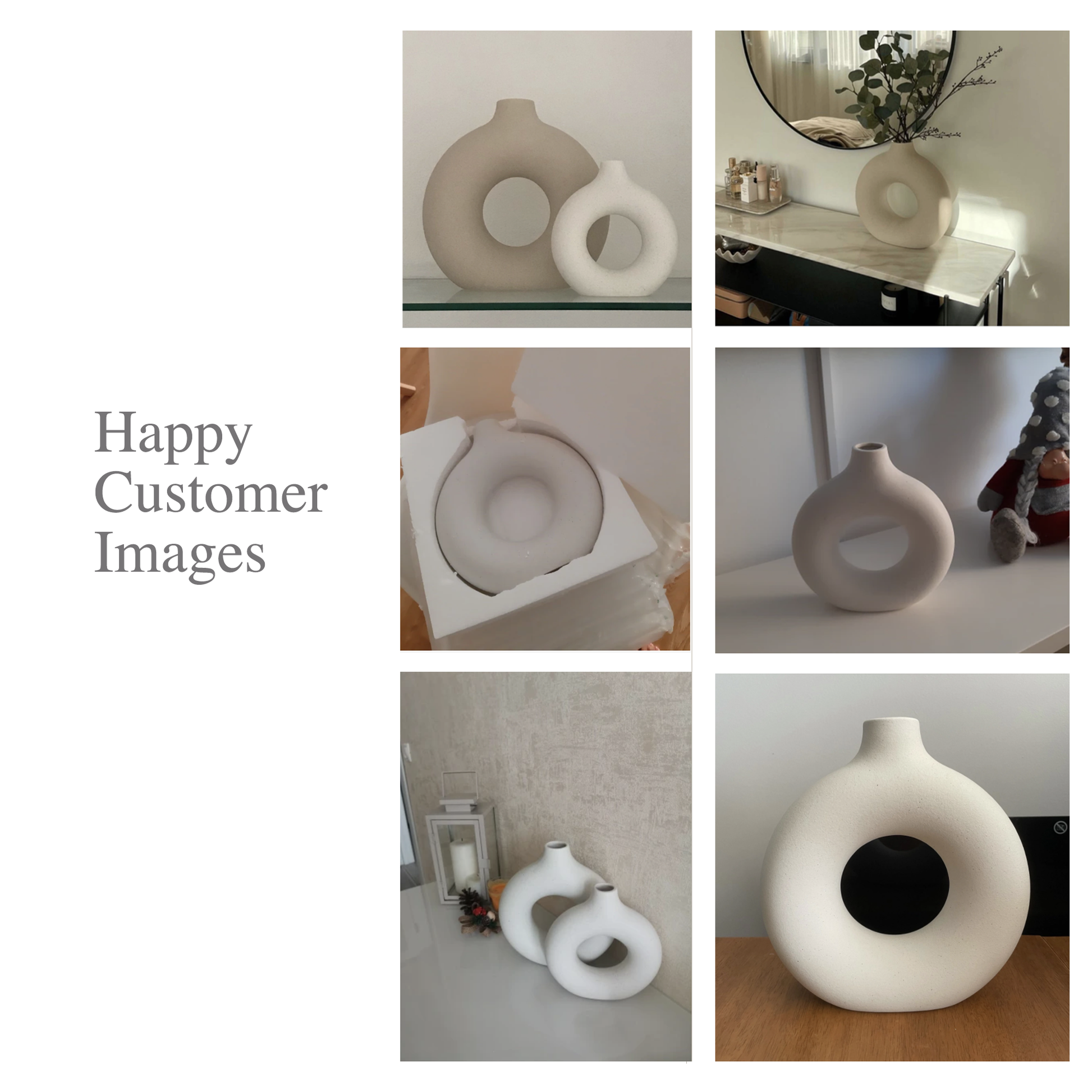 Ceramic Donut Vases - Jasmine and Jade Interiors