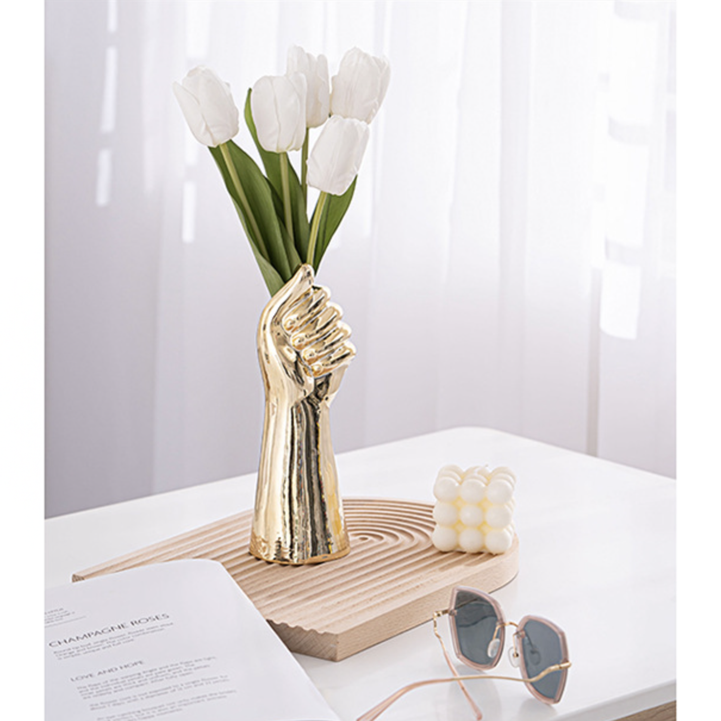 Electroplated Hand Vases - 2 Colours - Jasmine and Jade Interiors