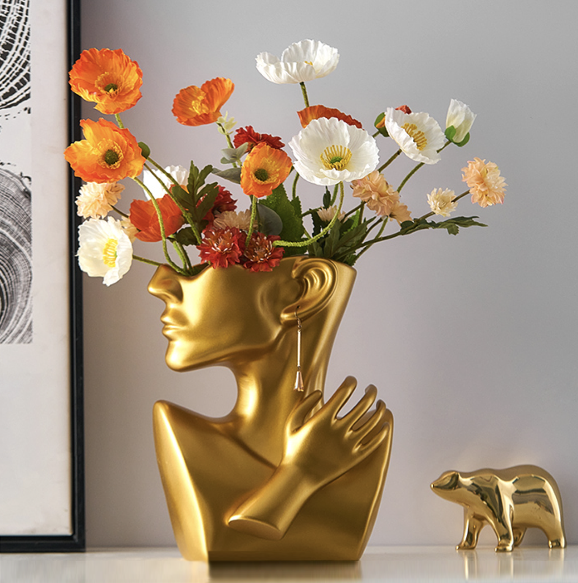 Gold Profile Vases - Jasmine and Jade Interiors