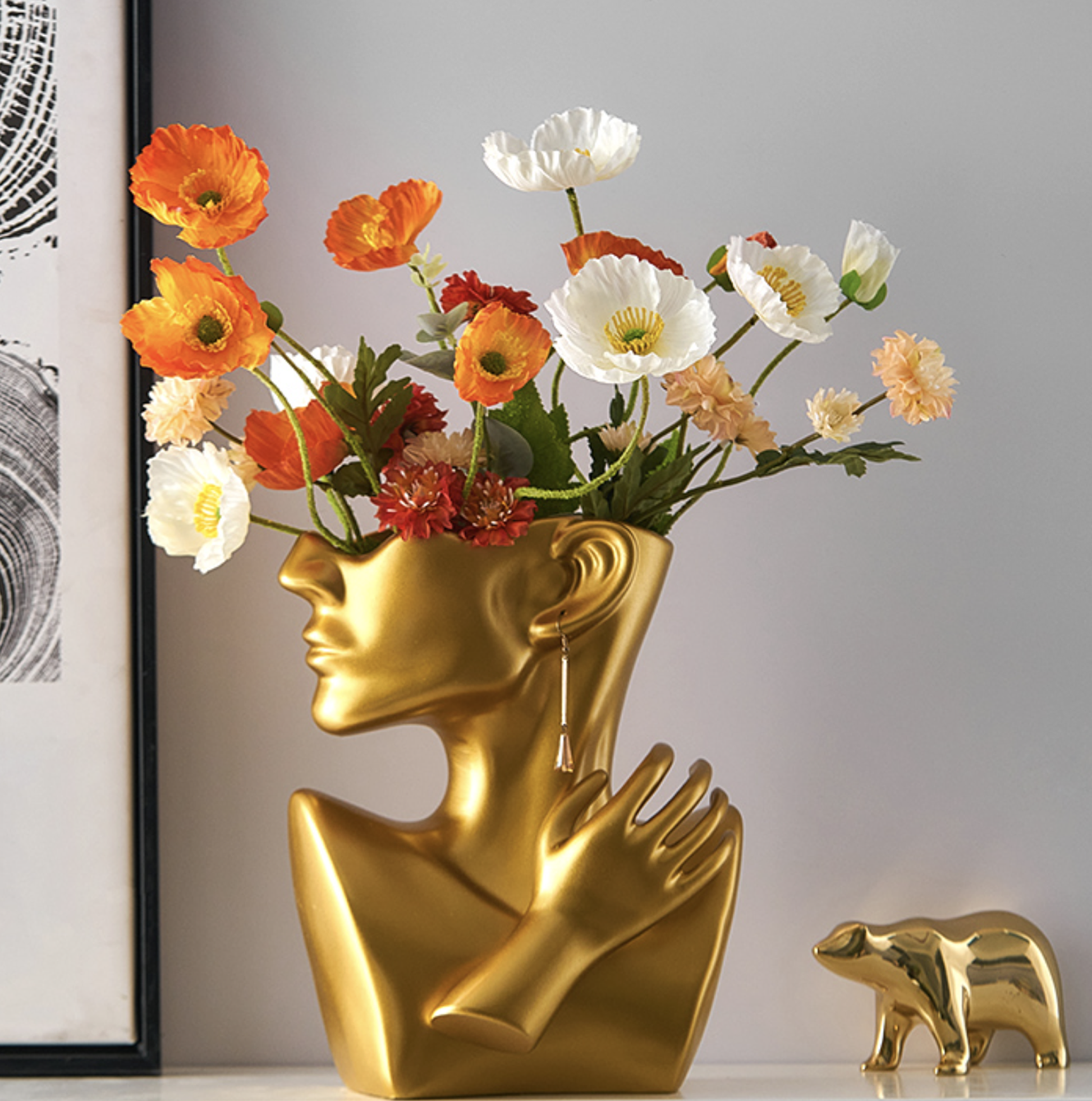 Gold Profile Vases - Jasmine and Jade Interiors