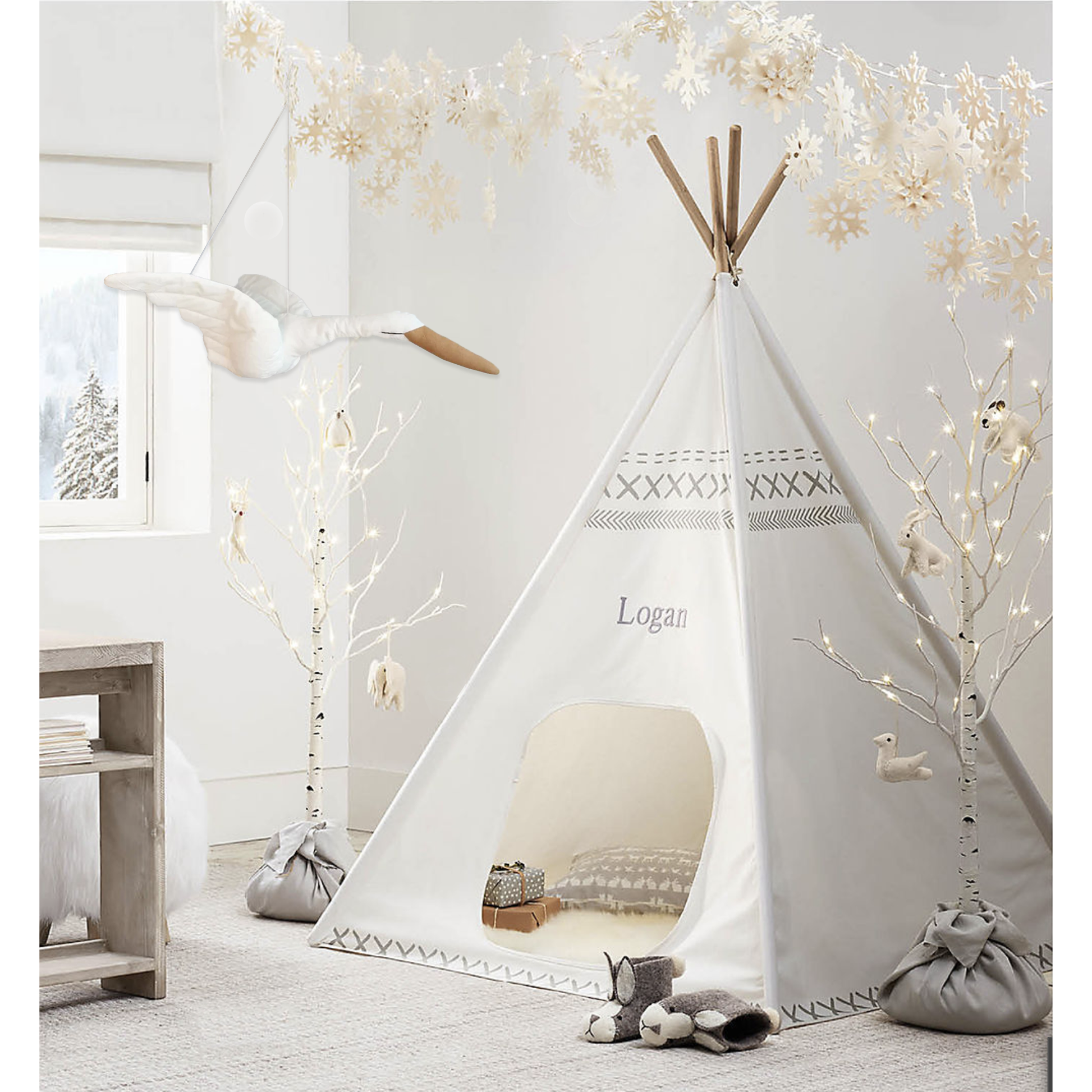 Kids Room, Flying Swan Nursery Mobile - 3 Colours
