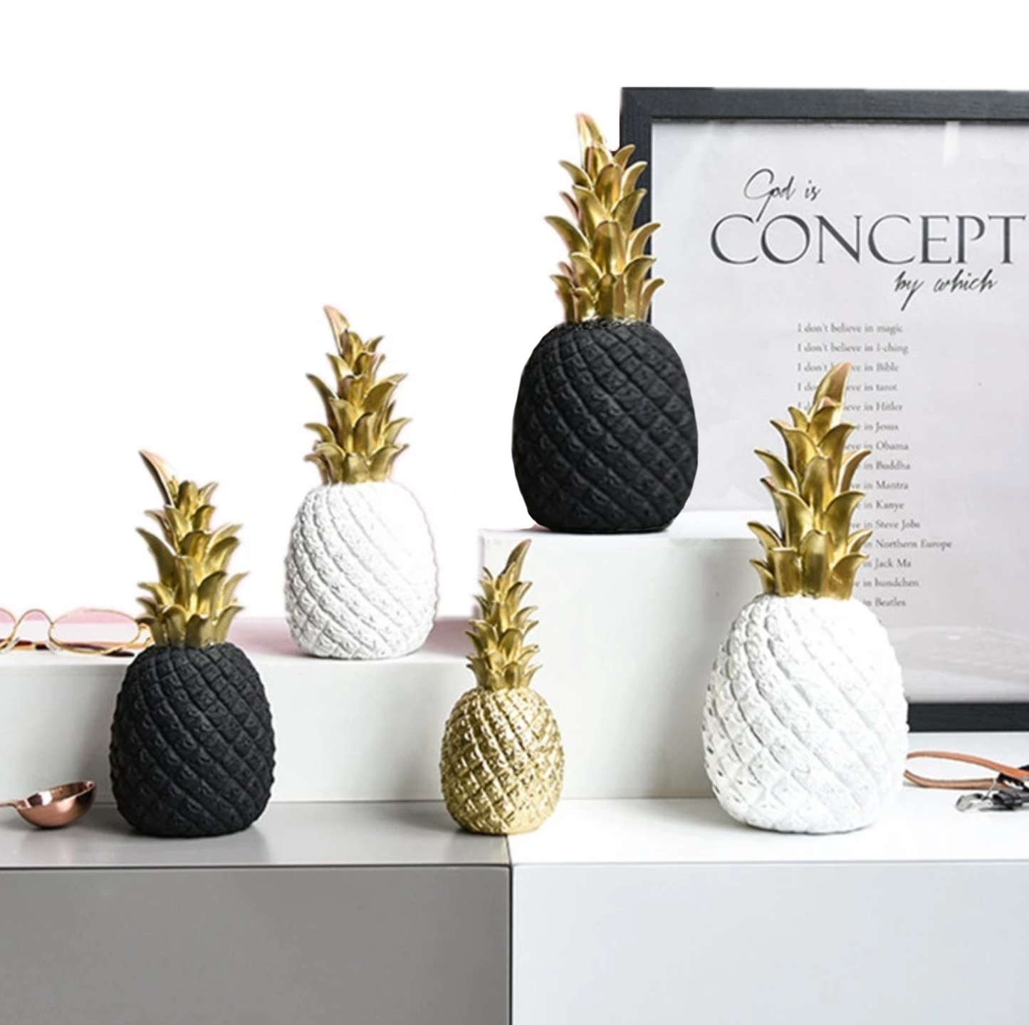 Pineapple Ornaments - 3 Colours - Jasmine and Jade Interiors