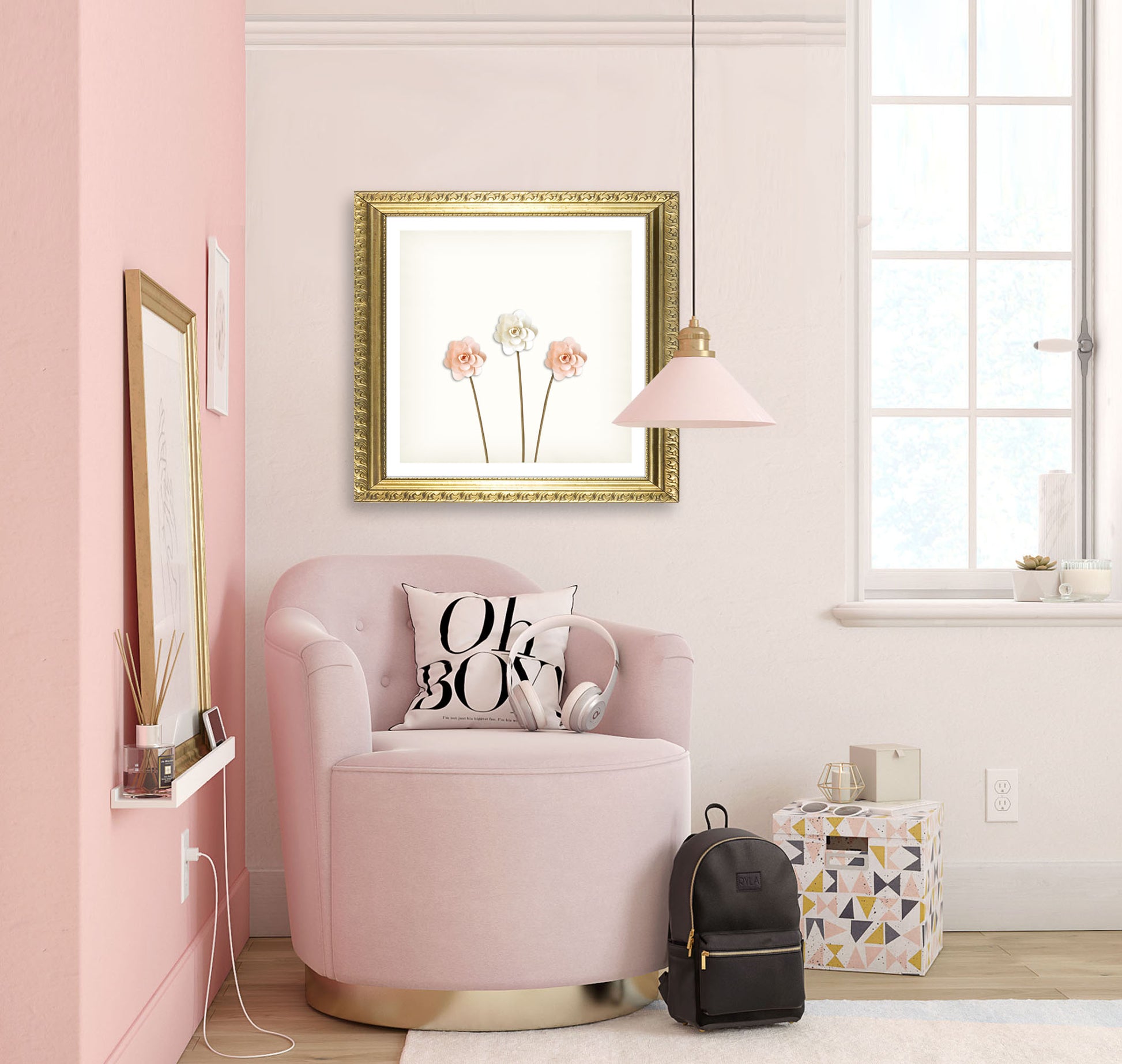 Lovely 3D Rose Art Print - Jasmine and Jade Interiors