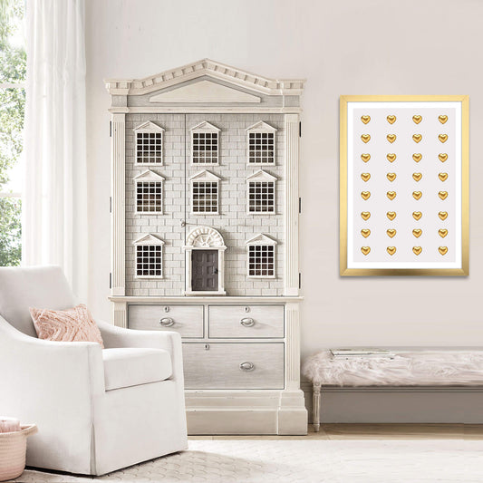 Girls Gold metal wall art heart poster