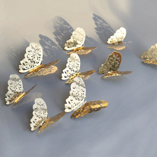 Gold metal butterflies wall art decor