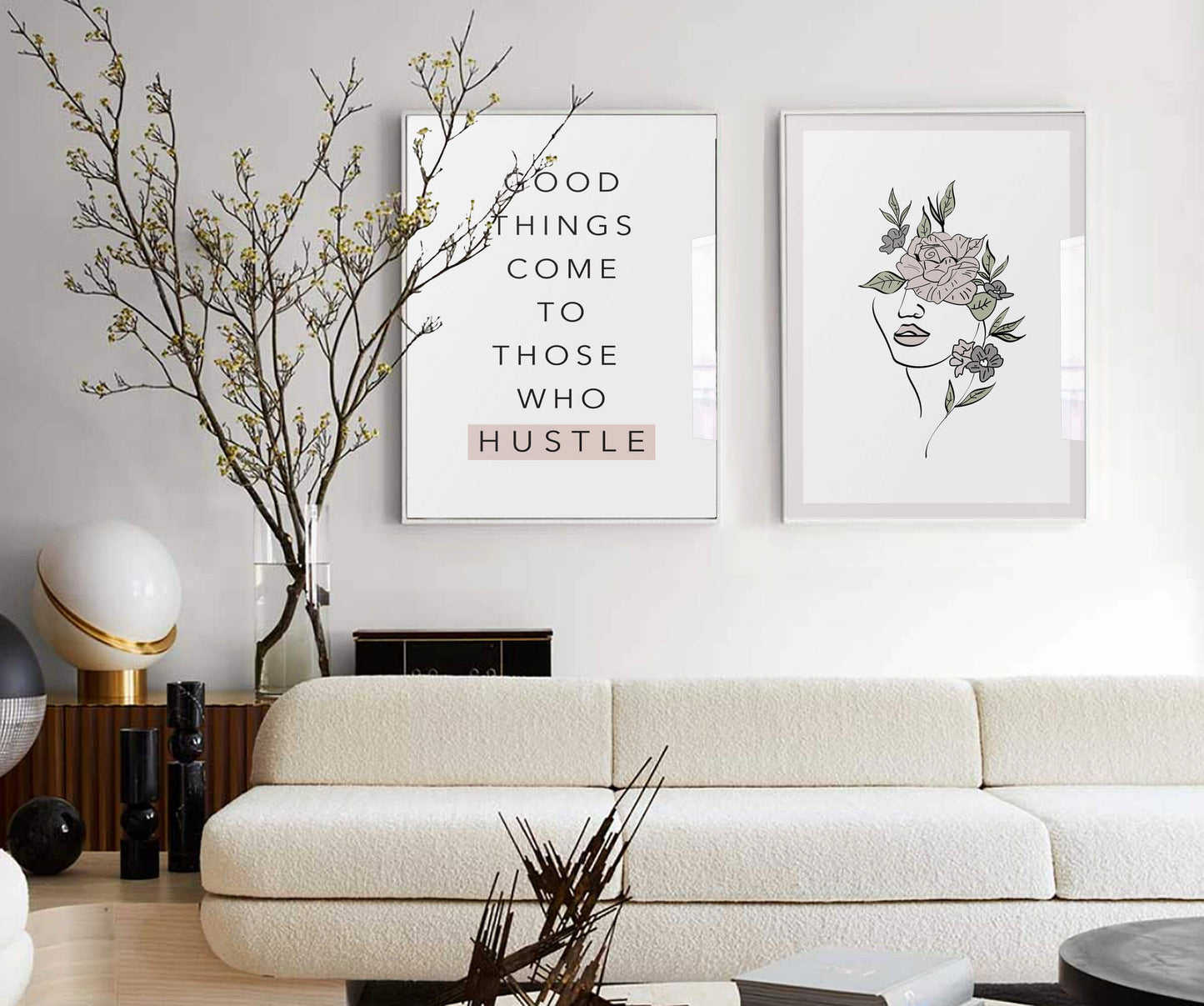 Boho Flower Lady Art Print