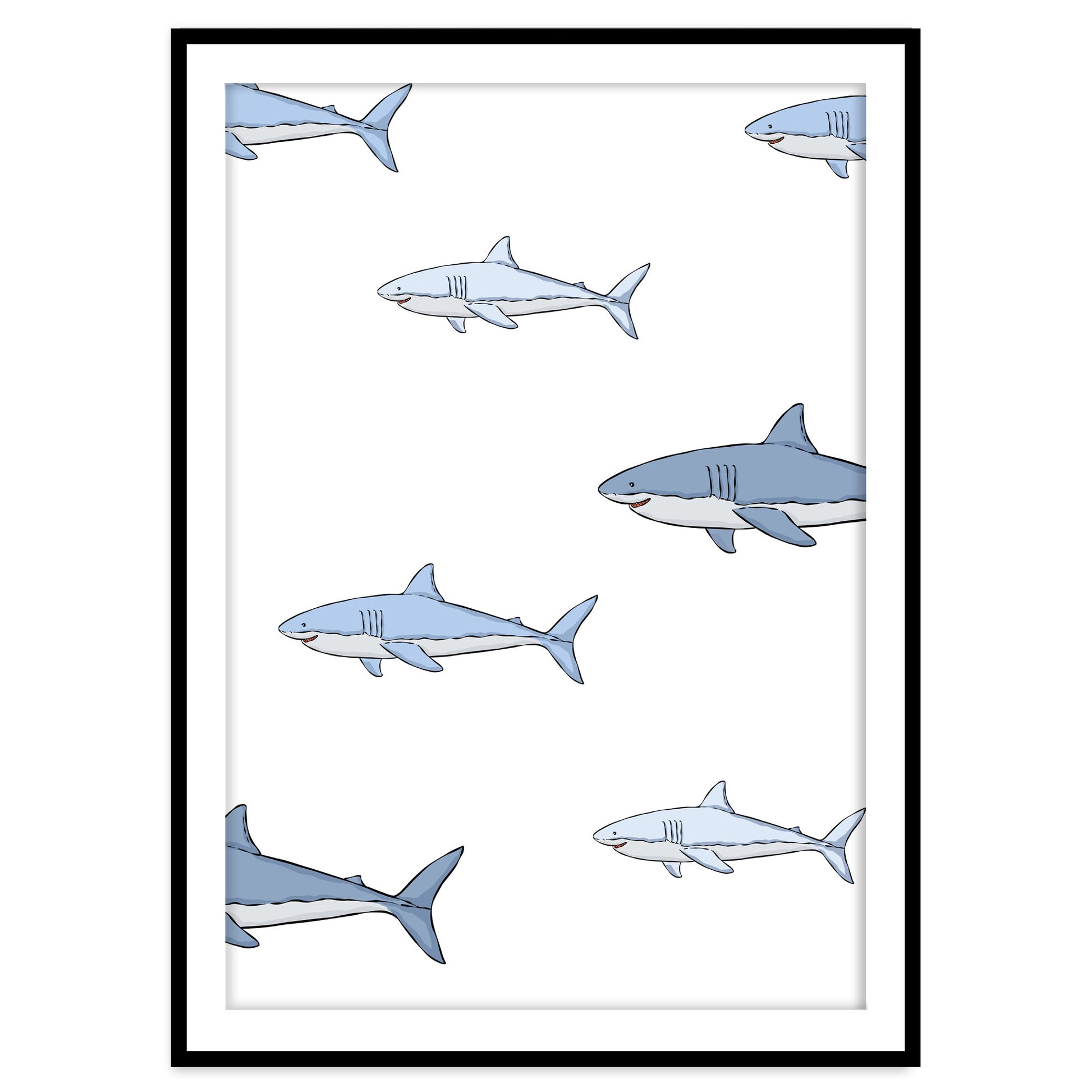 Shark Shoal Art Print - Jasmine and Jade Interiors