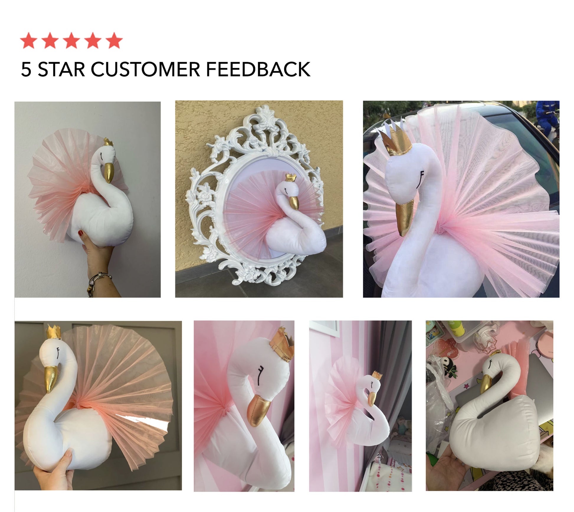 Girls Bedroom wall decor, Wall swan decoration