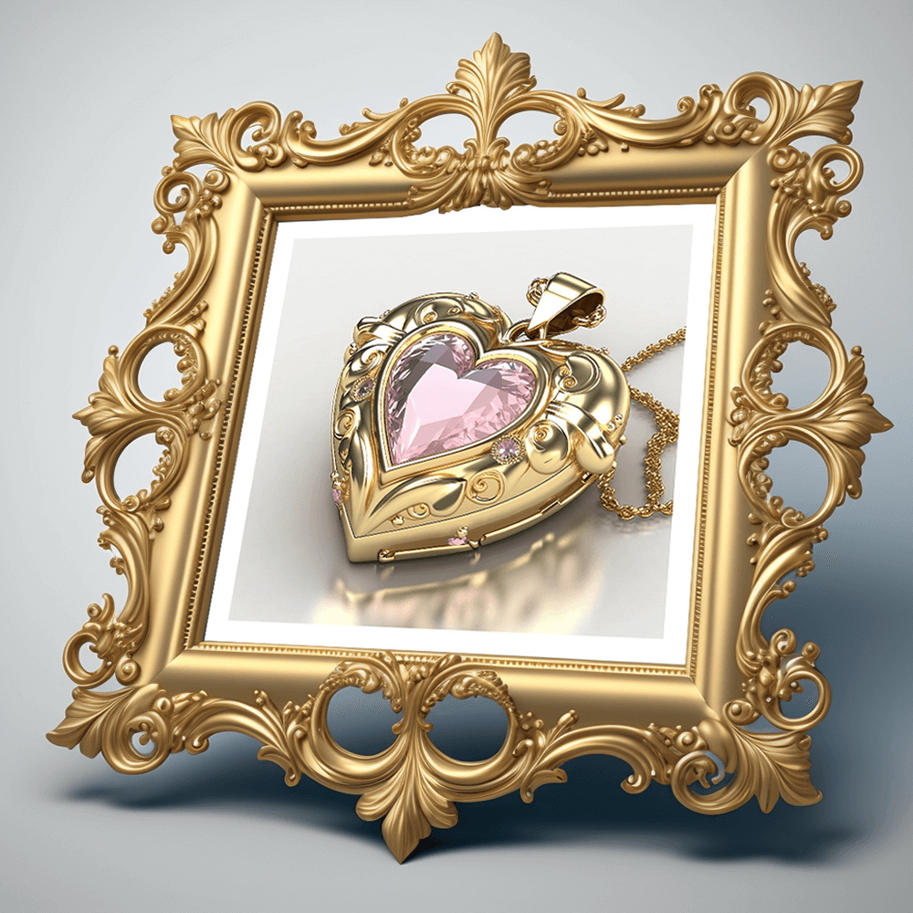 Crystal Heart Pendant Art Print
