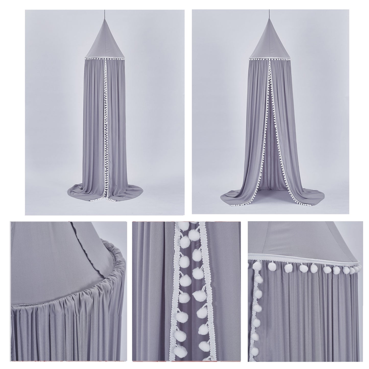 Pompom Bed Canopy - 3 Colours - Jasmine and Jade Interiors