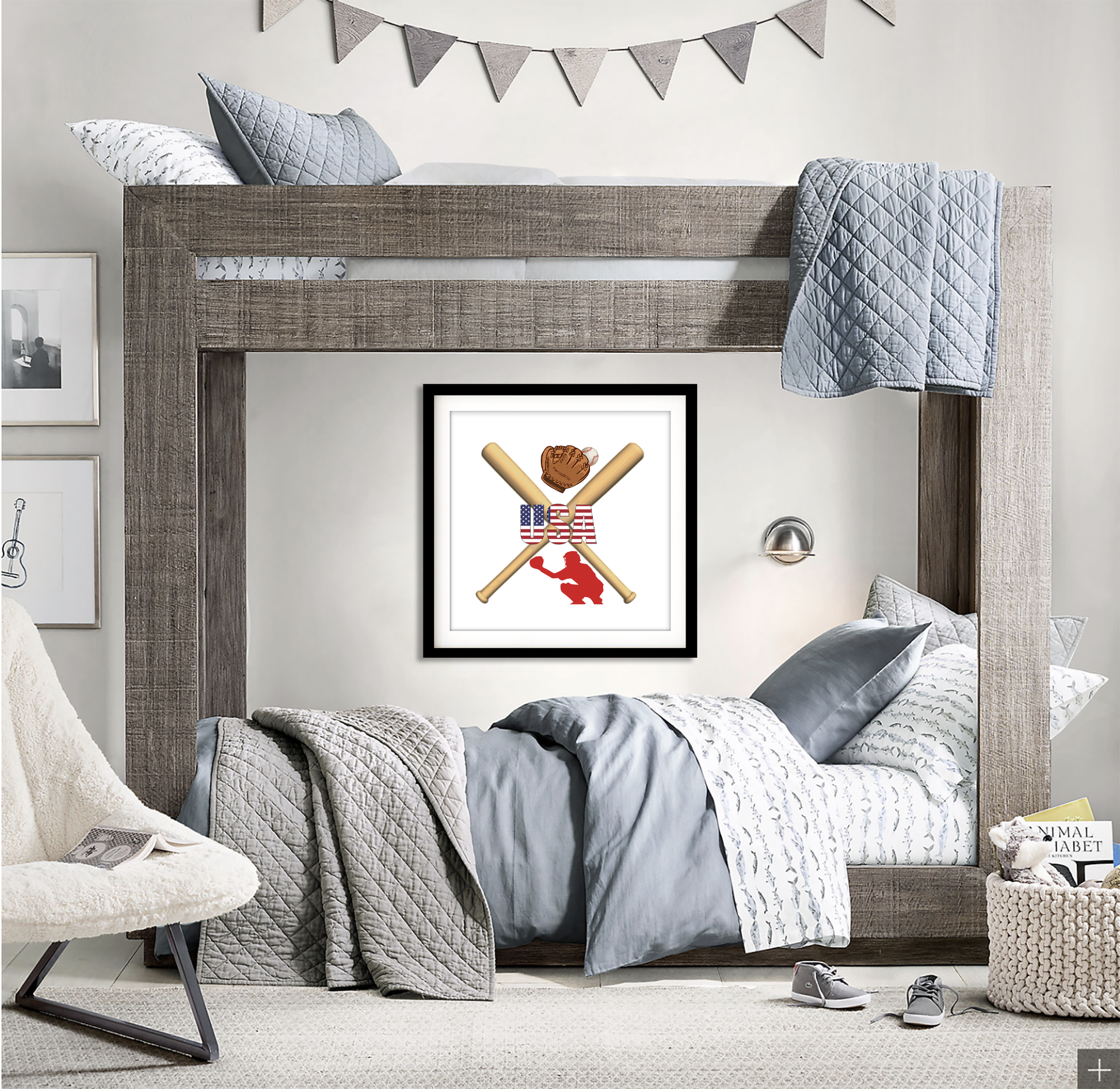 USA Baseball Art Print - Jasmine and Jade Interiors