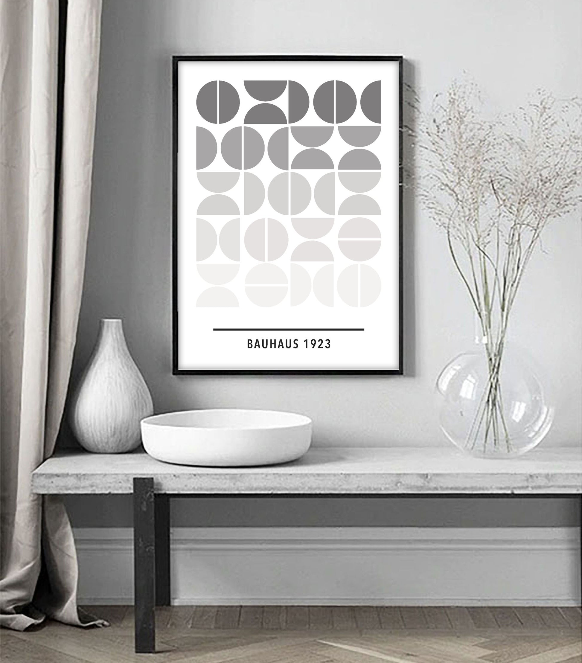 Grey Bauhaus Art Print - Jasmine and Jade Interiors