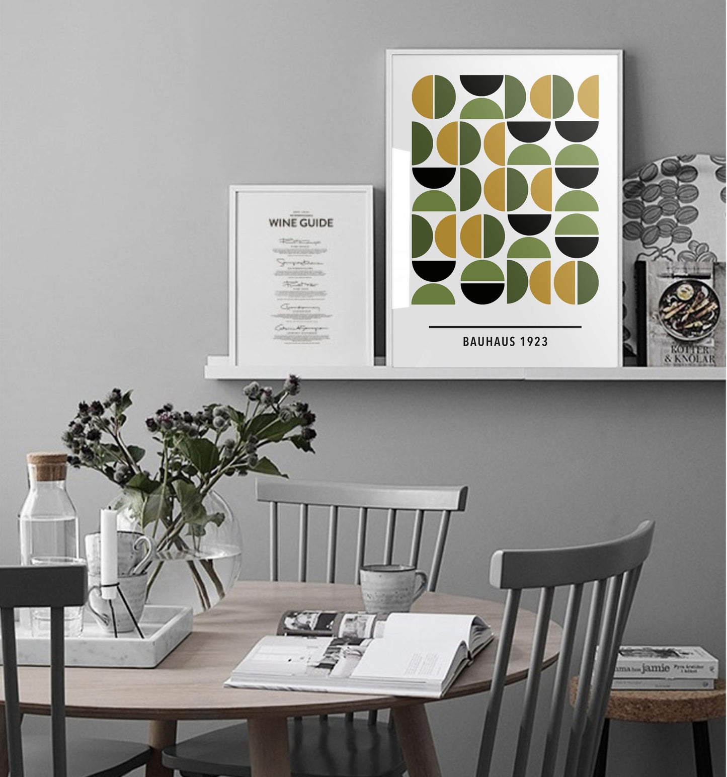 Green/Yellow Bauhaus Art Print - Jasmine and Jade Interiors