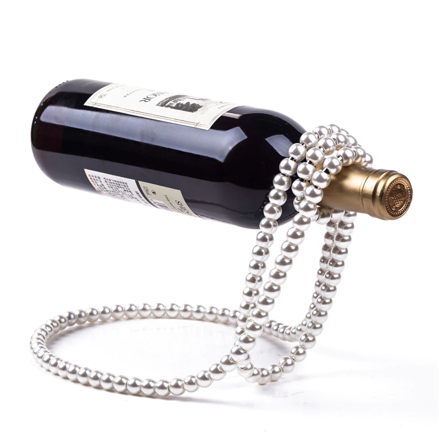 Floating Pearl Wine Bottle Holder - Jasmine and Jade Interiors