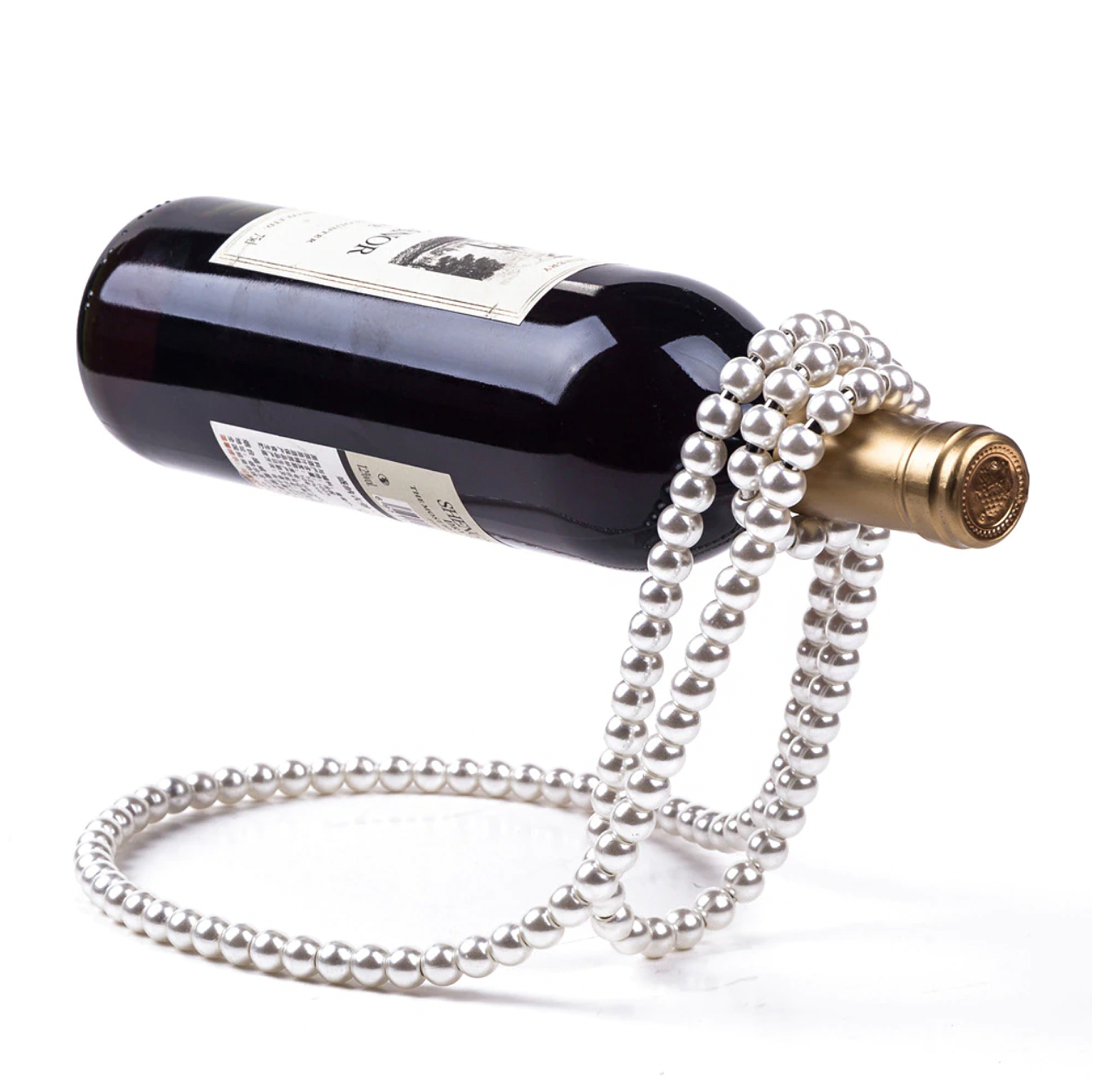 Floating Pearl Wine Bottle Holder - Jasmine and Jade Interiors
