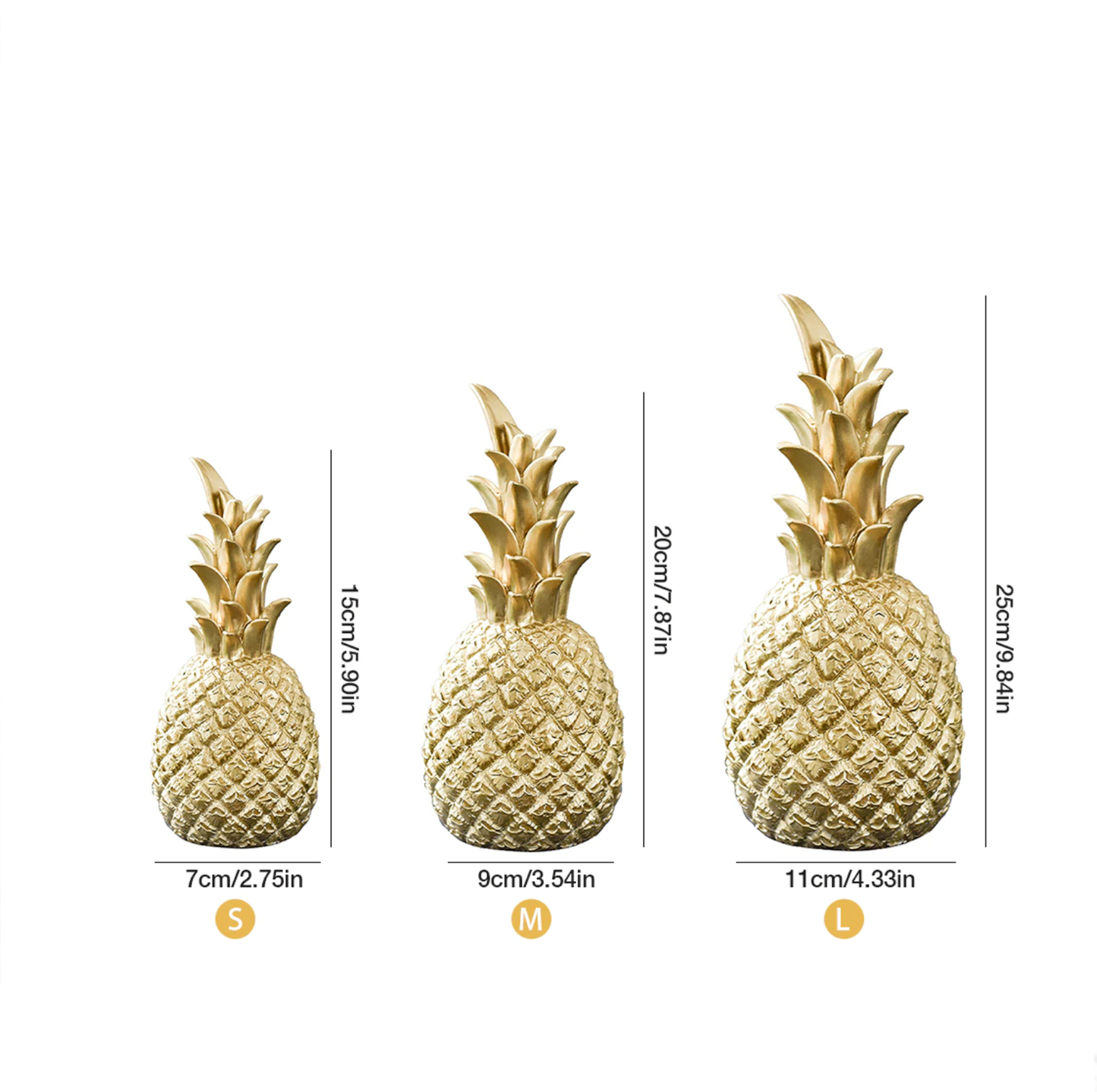 Pineapple Ornaments - 3 Colours - Jasmine and Jade Interiors