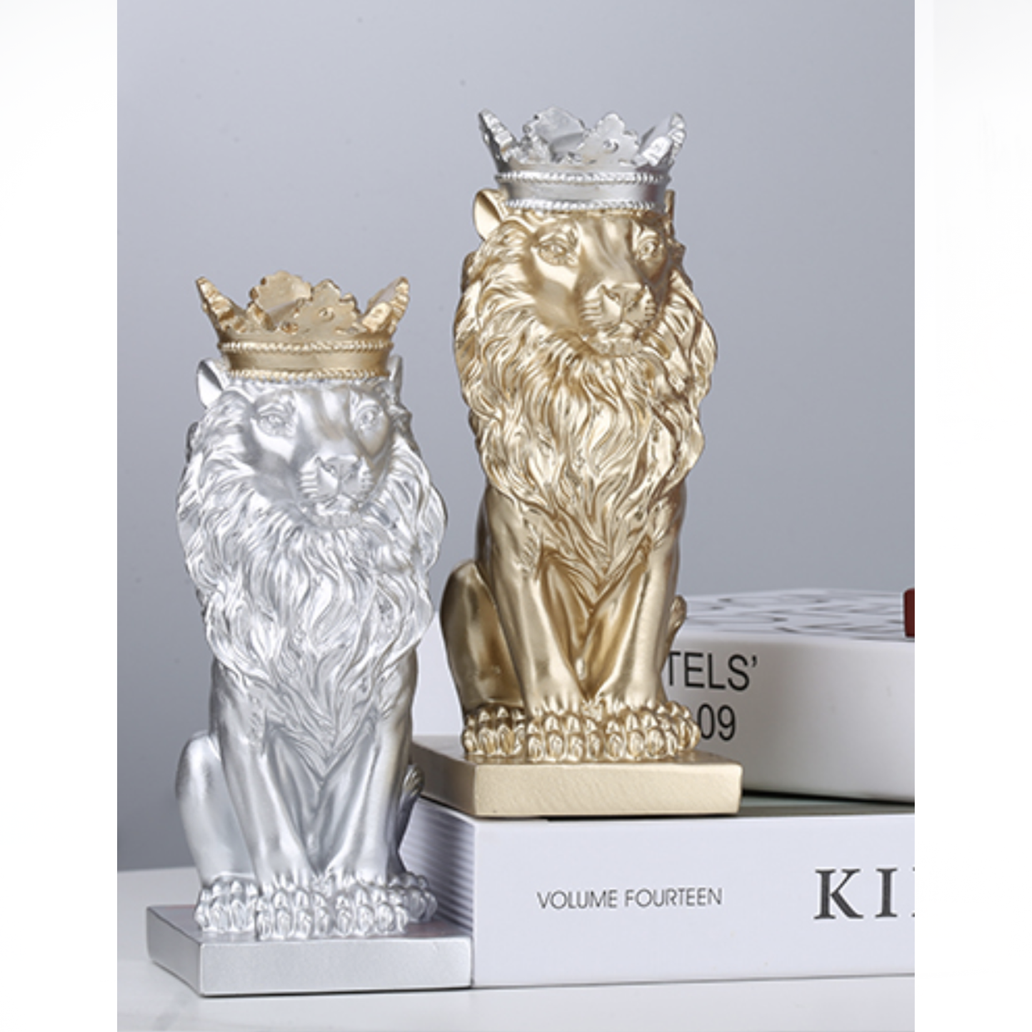 Gold Royal Lion Sculptures - Jasmine and Jade Interiors