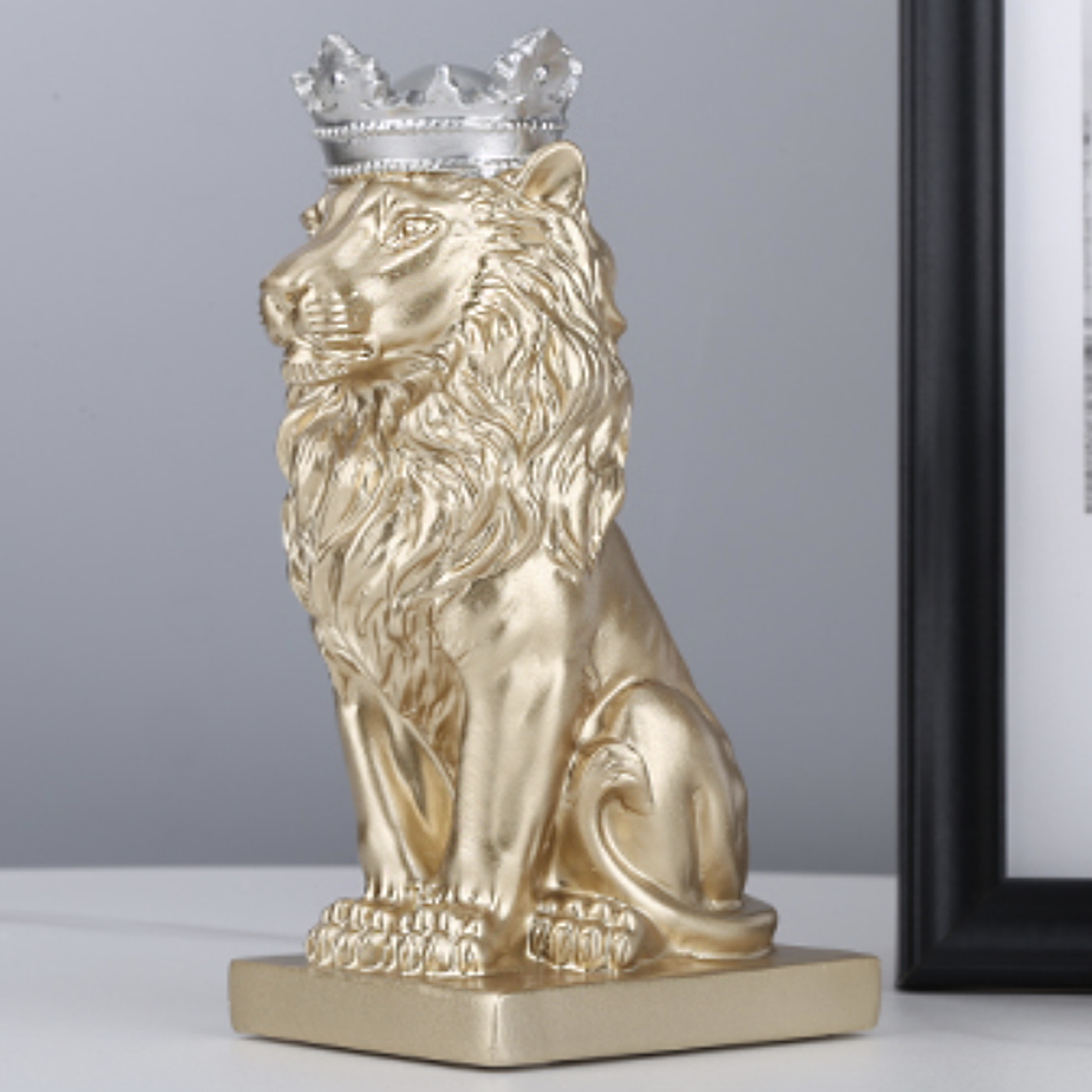 Gold Royal Lion Sculptures - Jasmine and Jade Interiors