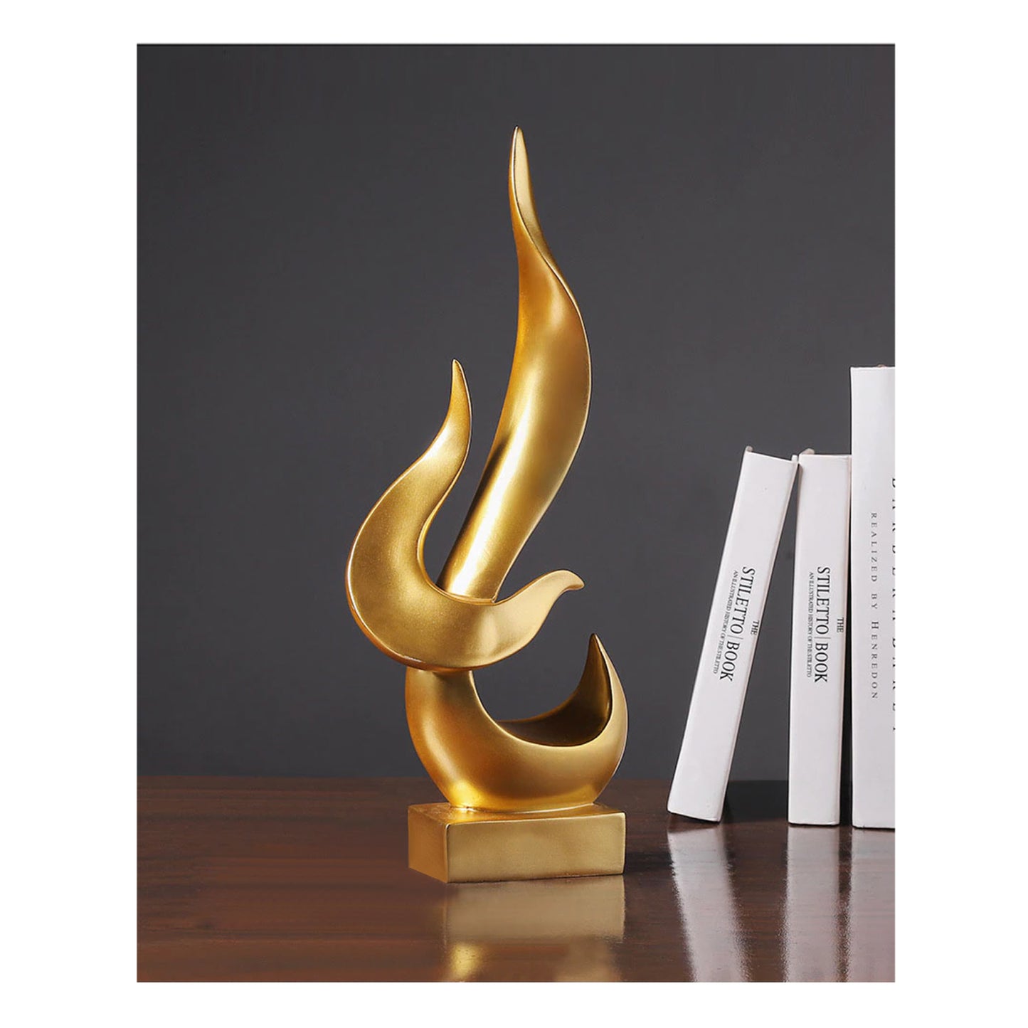 Golden Flame Sculpture - Jasmine and Jade Interiors