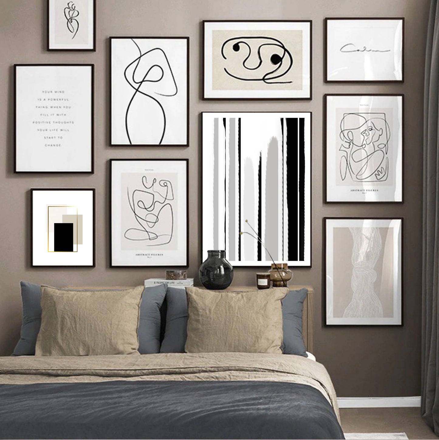 Abstract geometric lines art poster
