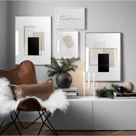 Contempo Gold Art Print (A) - Jasmine and Jade Interiors