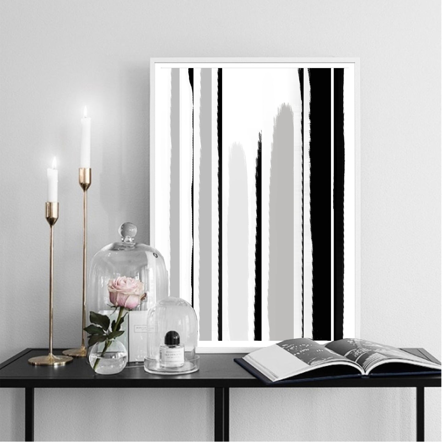 Abstract geometric lines art poster