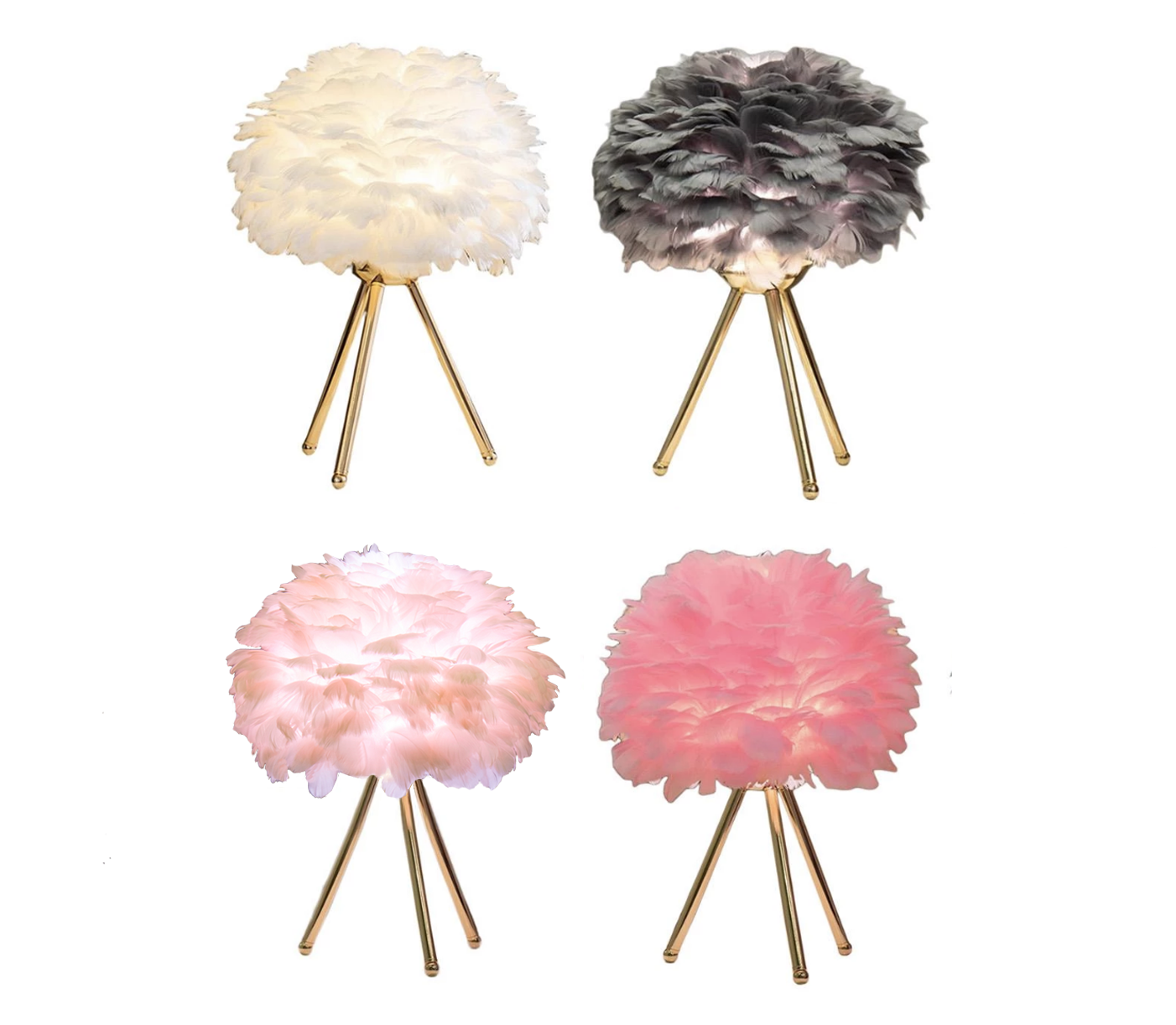 Swan Feather Table Lamp - 4 Colours - Jasmine and Jade Interiors