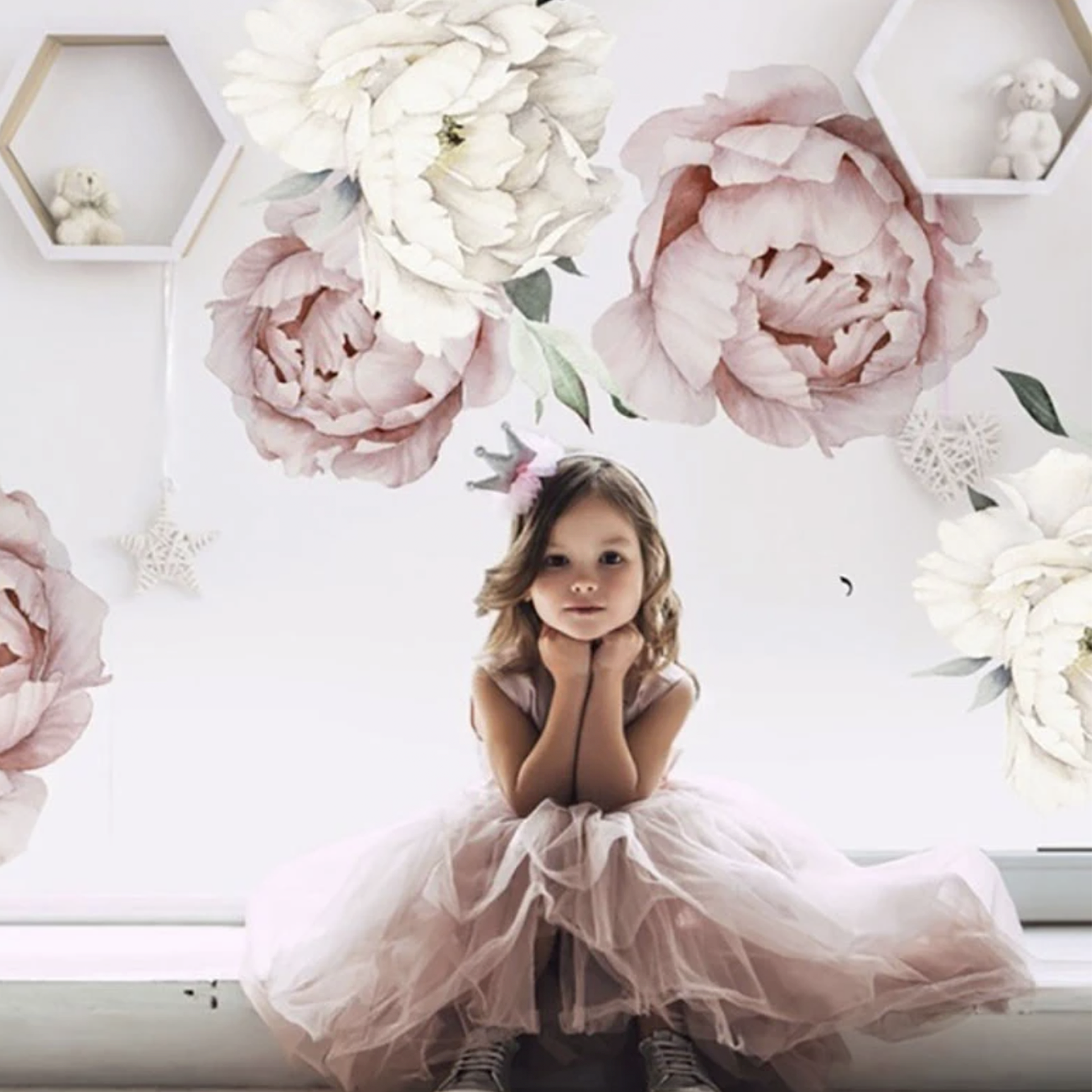 Peony Flower Wall Decals - 2 Colours - Jasmine and Jade Interiors