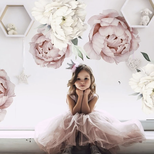 Peony Flower Wall Decals - 2 Colours - Jasmine and Jade Interiors