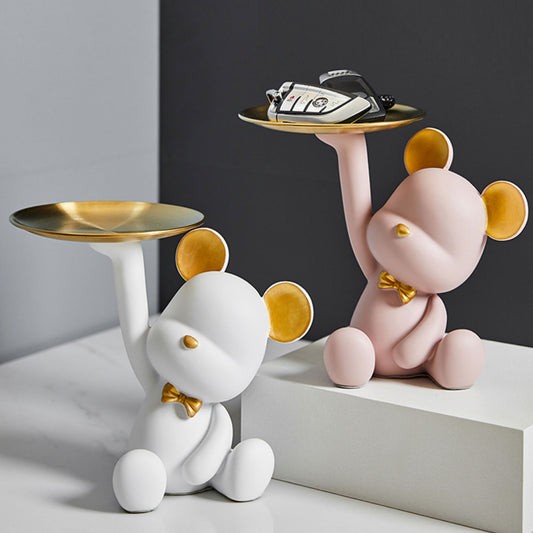 Storage Teddy Tray Ornament - 3 Colours - Jasmine and Jade Interiors