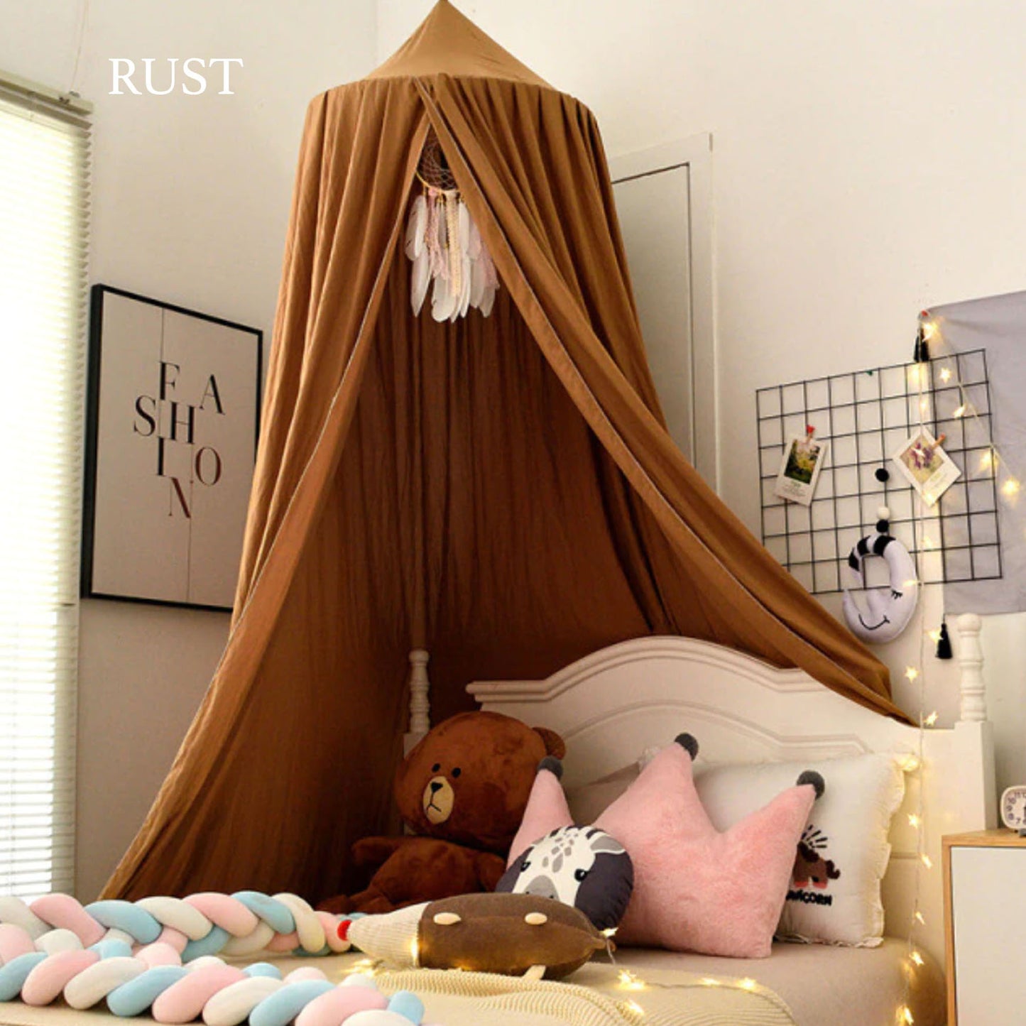 Rust Bed Canopy - 6 Different Colours - Jasmine and Jade Interiors