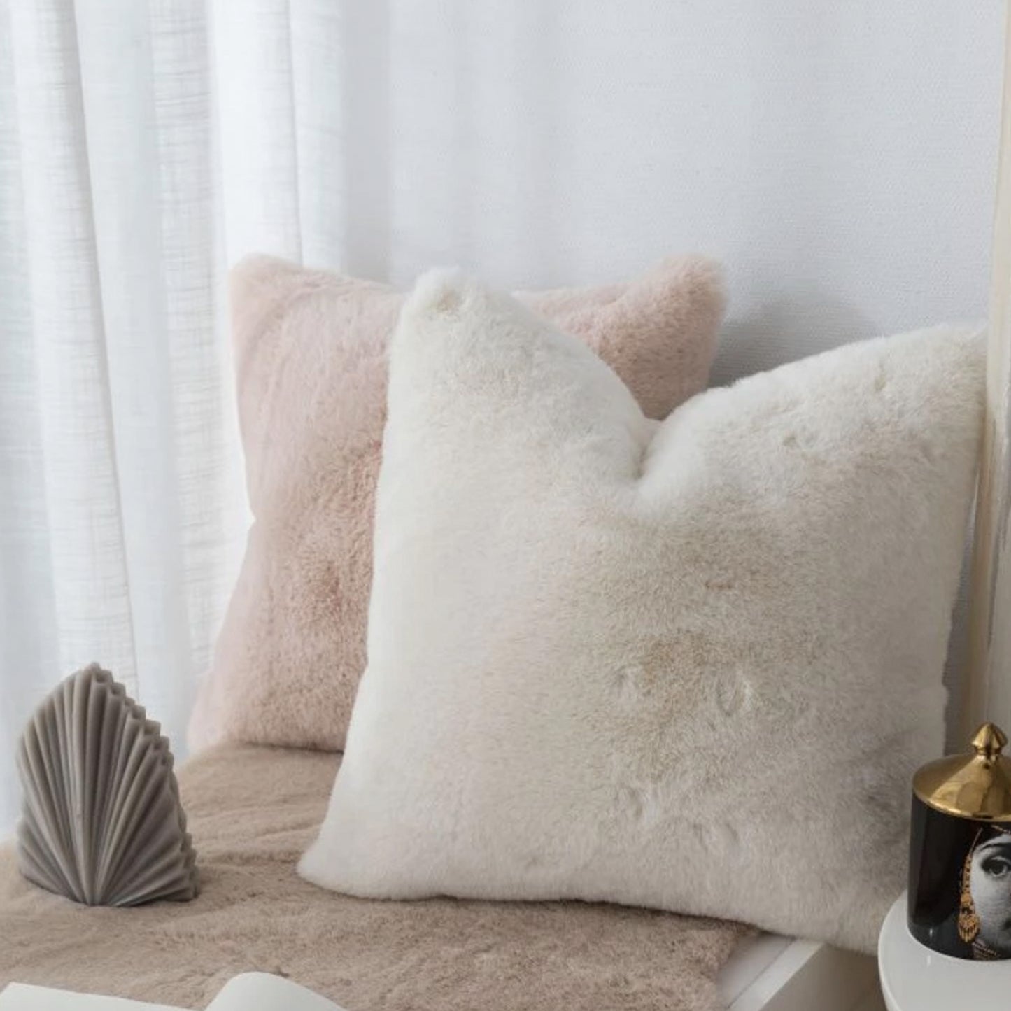 Luxe Faux Fur Cushions - 2 Colours - Jasmine and Jade Interiors