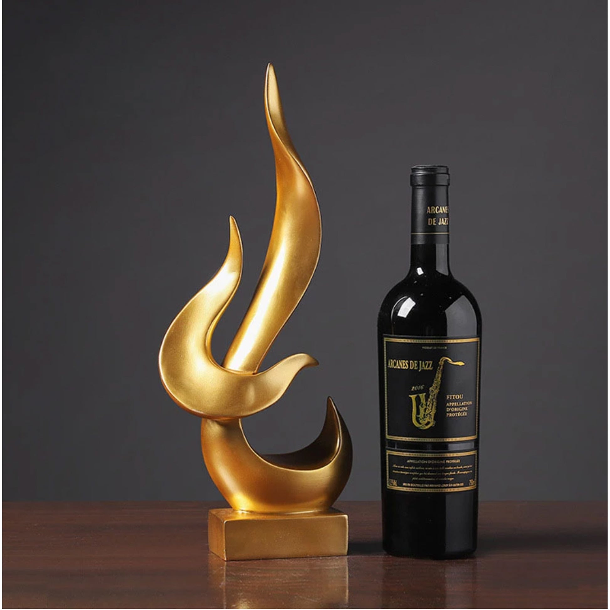 Golden Flame Sculpture - Jasmine and Jade Interiors
