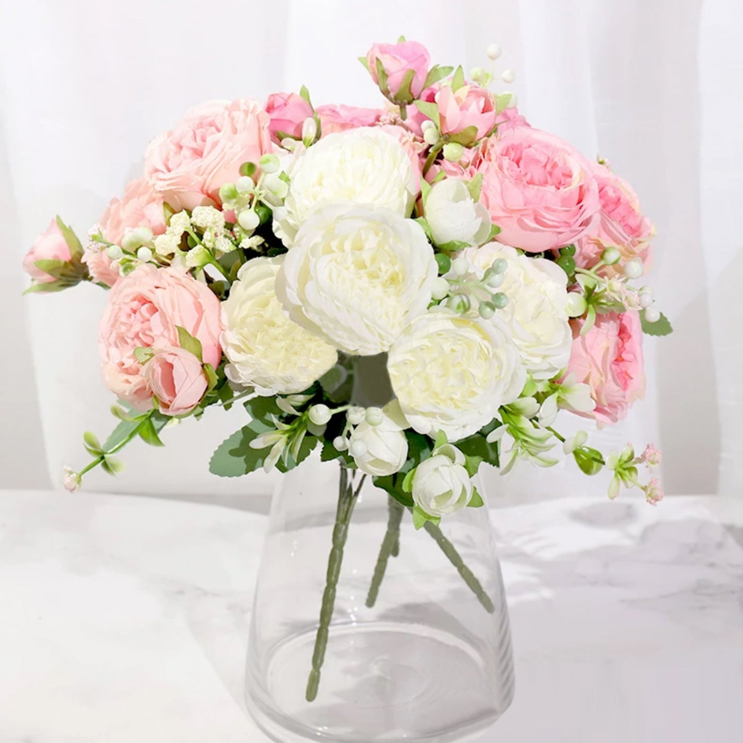 Silk Peony Artificial Flowers - 5 Colours - Jasmine and Jade Interiors