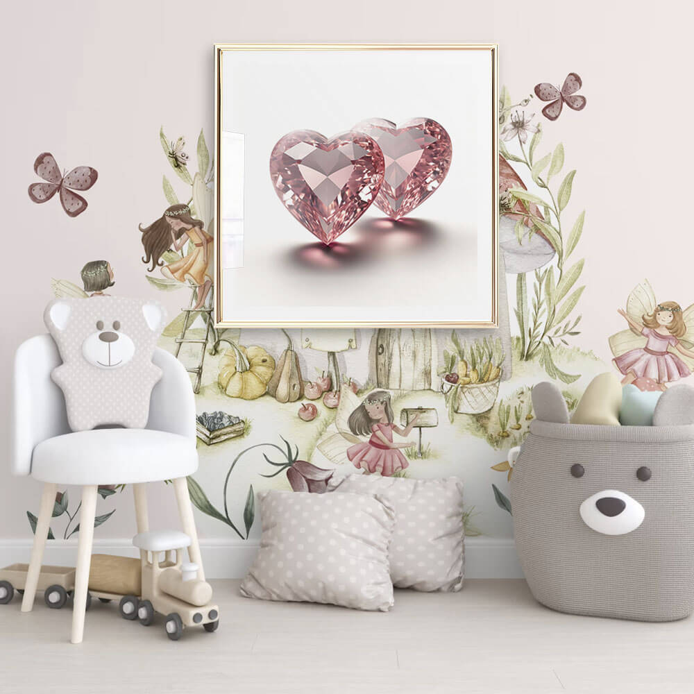 Pink Hearts Art Print