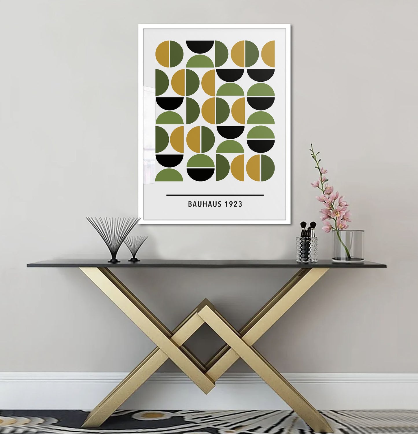 Green/Yellow Bauhaus Art Print - Jasmine and Jade Interiors