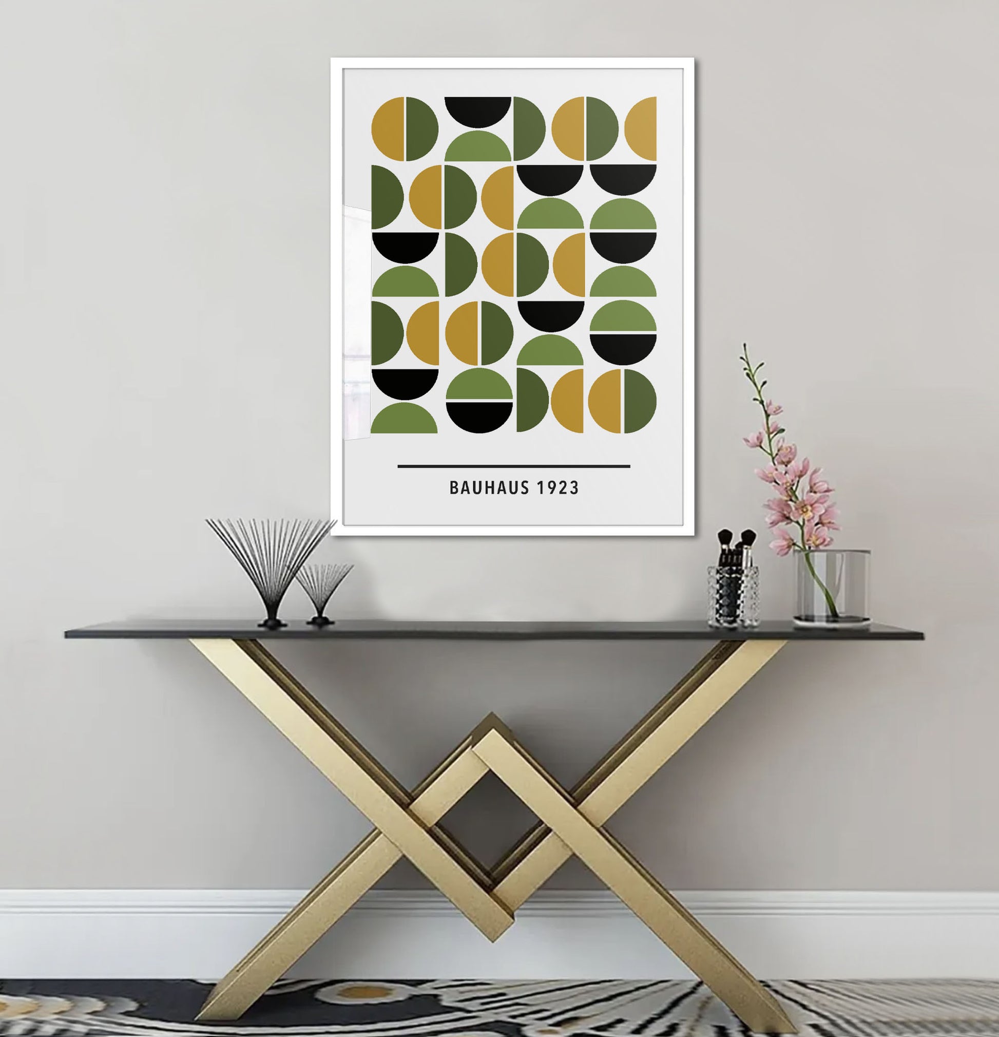 Green/Yellow Bauhaus Art Print - Jasmine and Jade Interiors