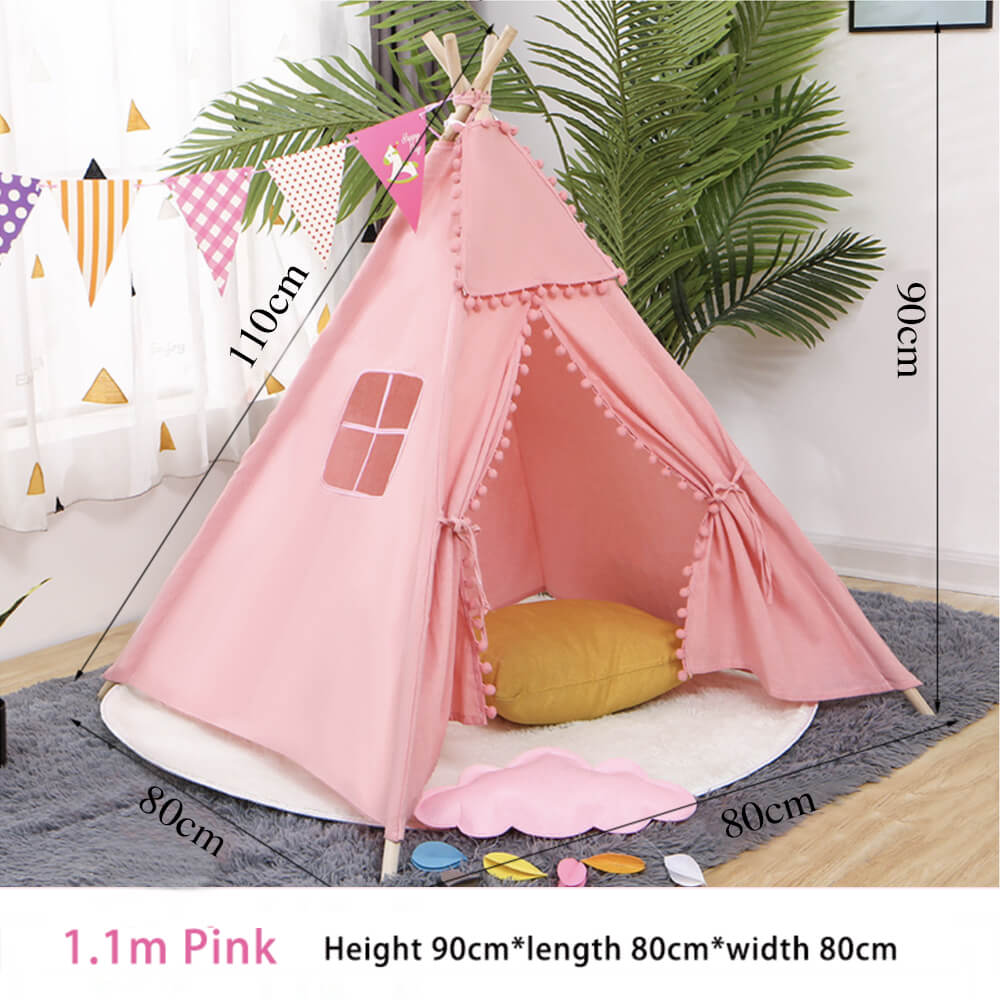 Spielzelt mit Pompom-Tipi – 5 Farben