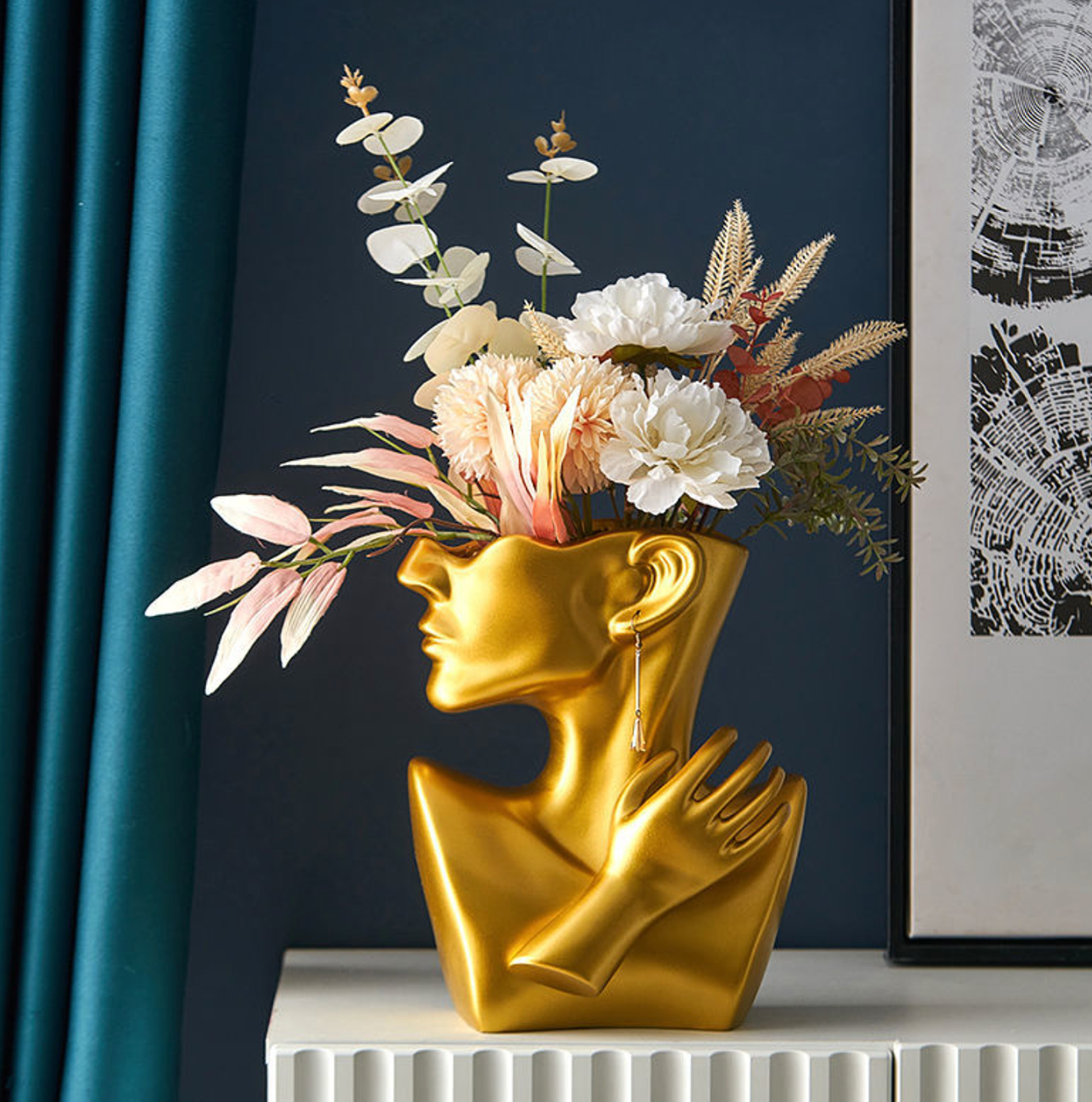 Gold Profile Vases - Jasmine and Jade Interiors
