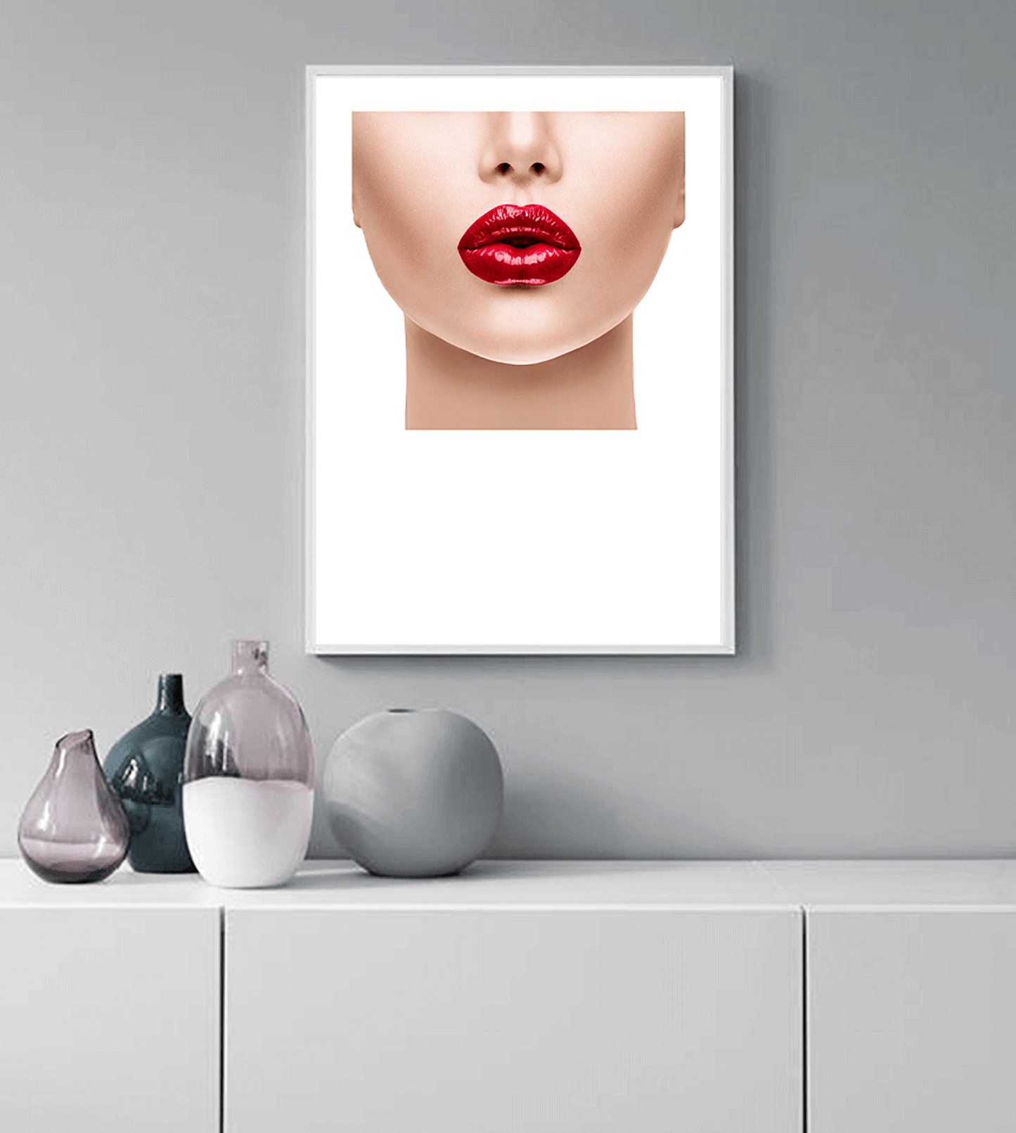 Couture Collection: Ruby Lips Fashion Art Print