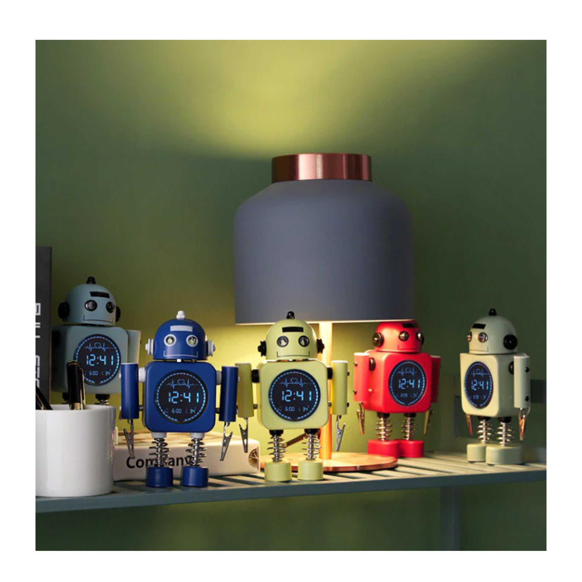 Retro Robot Alarm Clock with Light up Eyes - 5 Colours - Jasmine and Jade Interiors