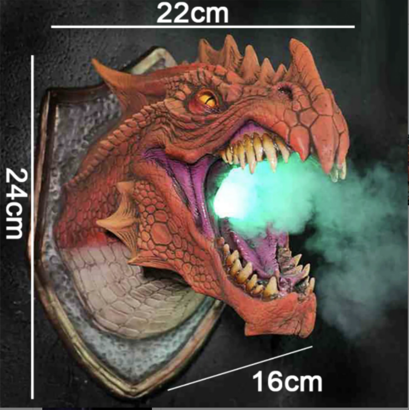 Smoke Blowing LED Dragon Head - Wall Mounted - 3 Colours - Jasmine and Jade Interiors