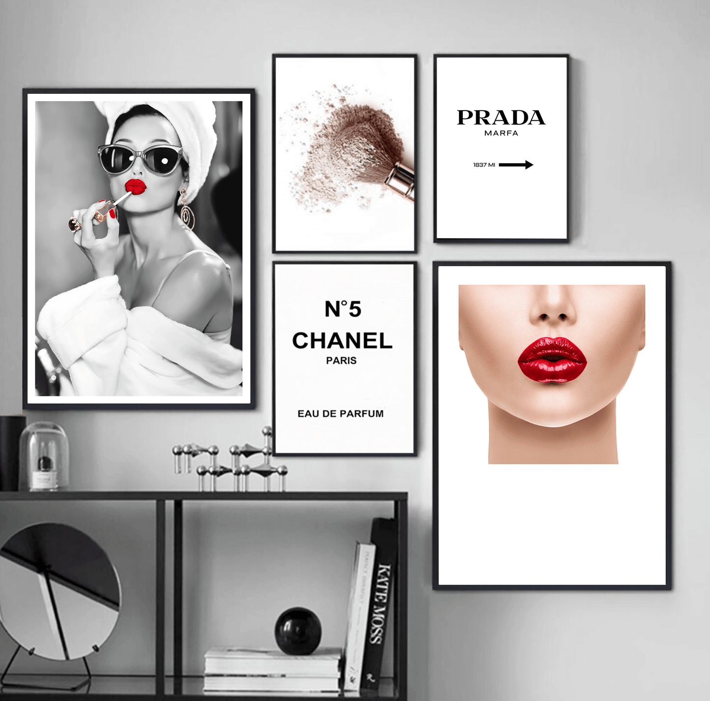 Couture Collection: Ruby Lips Fashion Art Print