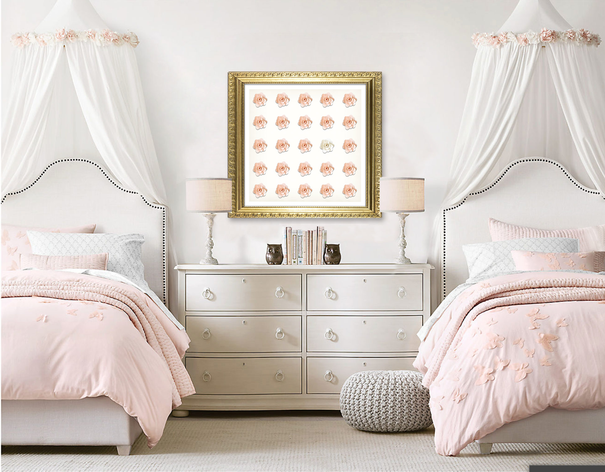 Pretty 3D Rose Art Print - Jasmine and Jade Interiors