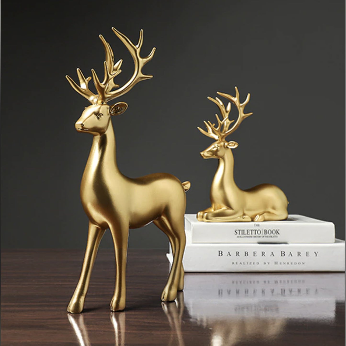 Gold Stag & Deer Sculptures - Jasmine and Jade Interiors